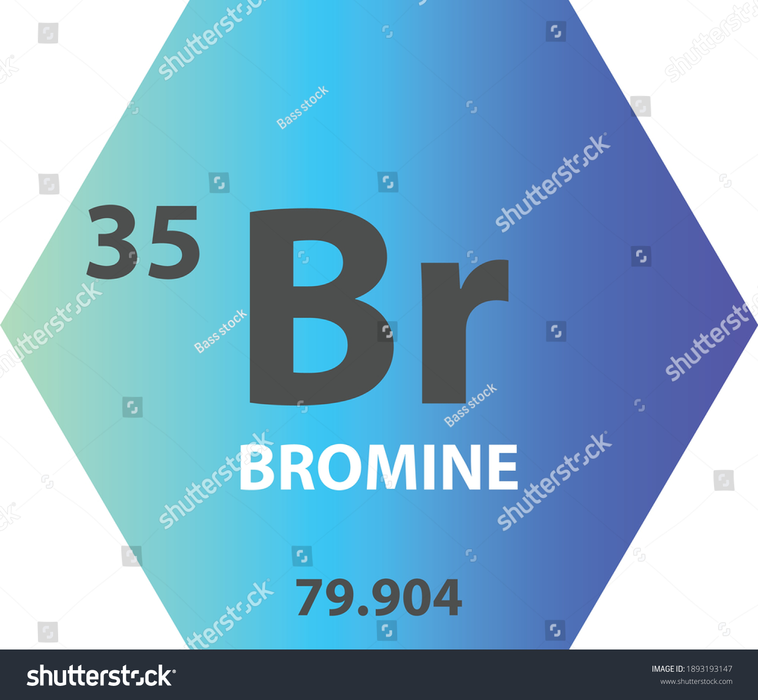 Br Bromine Halogen Chemical Element Periodic Stock Vector (Royalty Free