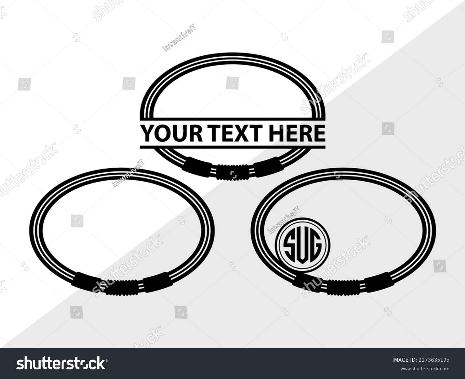 SVG of Bracelet SVG Monogram Vector Illustration Silhouette svg