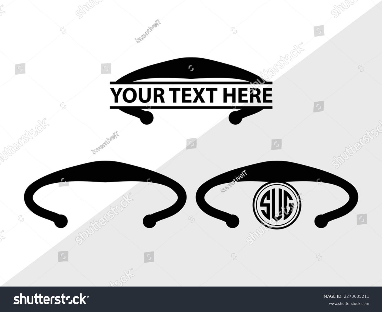 SVG of Bracelet SVG Monogram Vector Illustration Silhouette svg