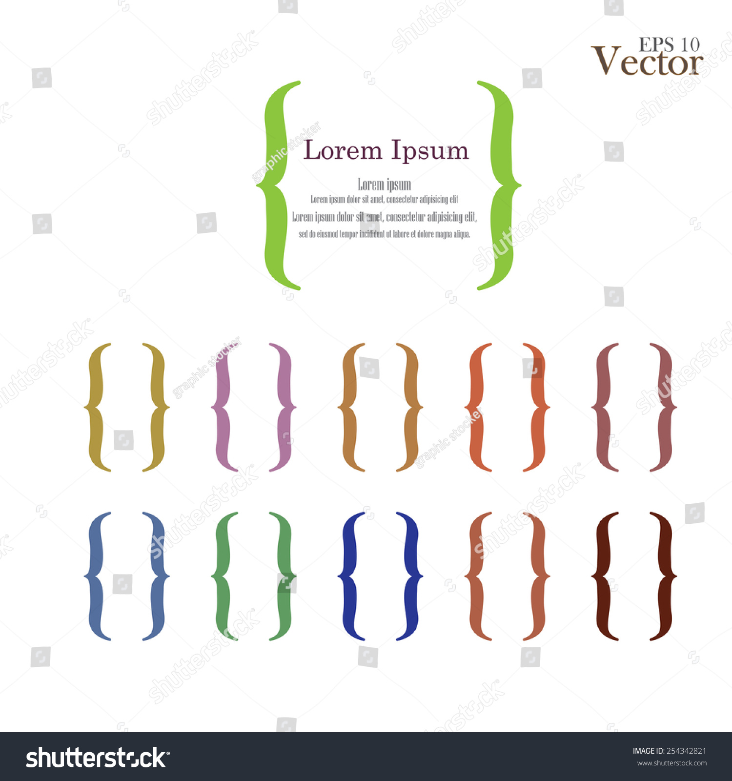 Braces Curly Brackets Icon Vector Alphabetset Vector De Stock Libre