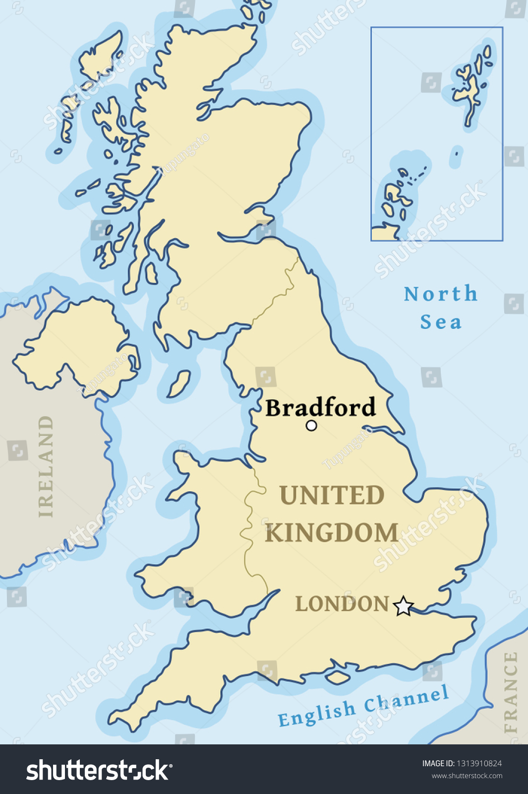 Bradford On The Map Bradford Map Location City Marked United Stock Vector (Royalty Free)  1313910824 | Shutterstock