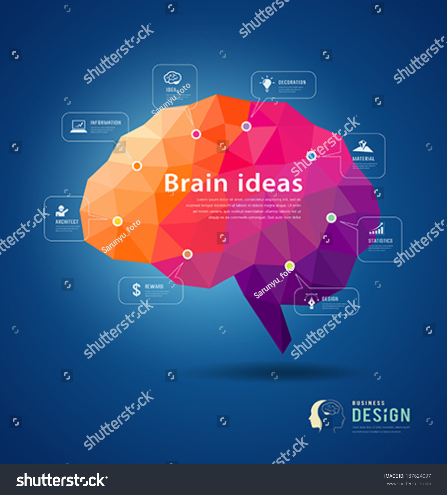 Brain Idea Geometric Info Graphics Design Stock Vector (Royalty Free ...