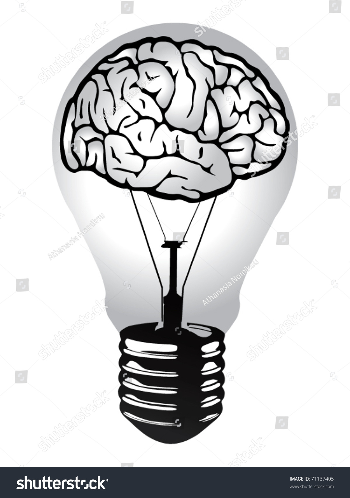 Brain Light Bulb Vector Stock Vector 71137405 - Shutterstock