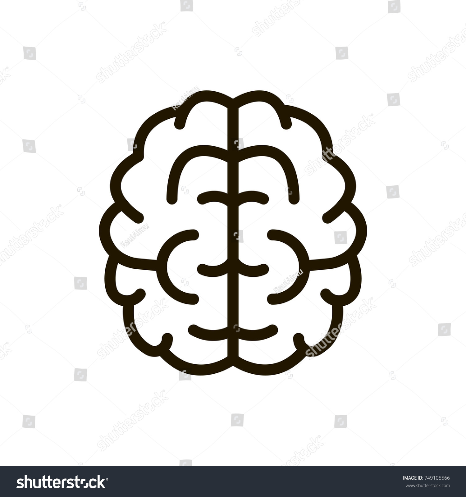 Brain Line Icon High Quality Black Stock Vector (Royalty Free) 749105566