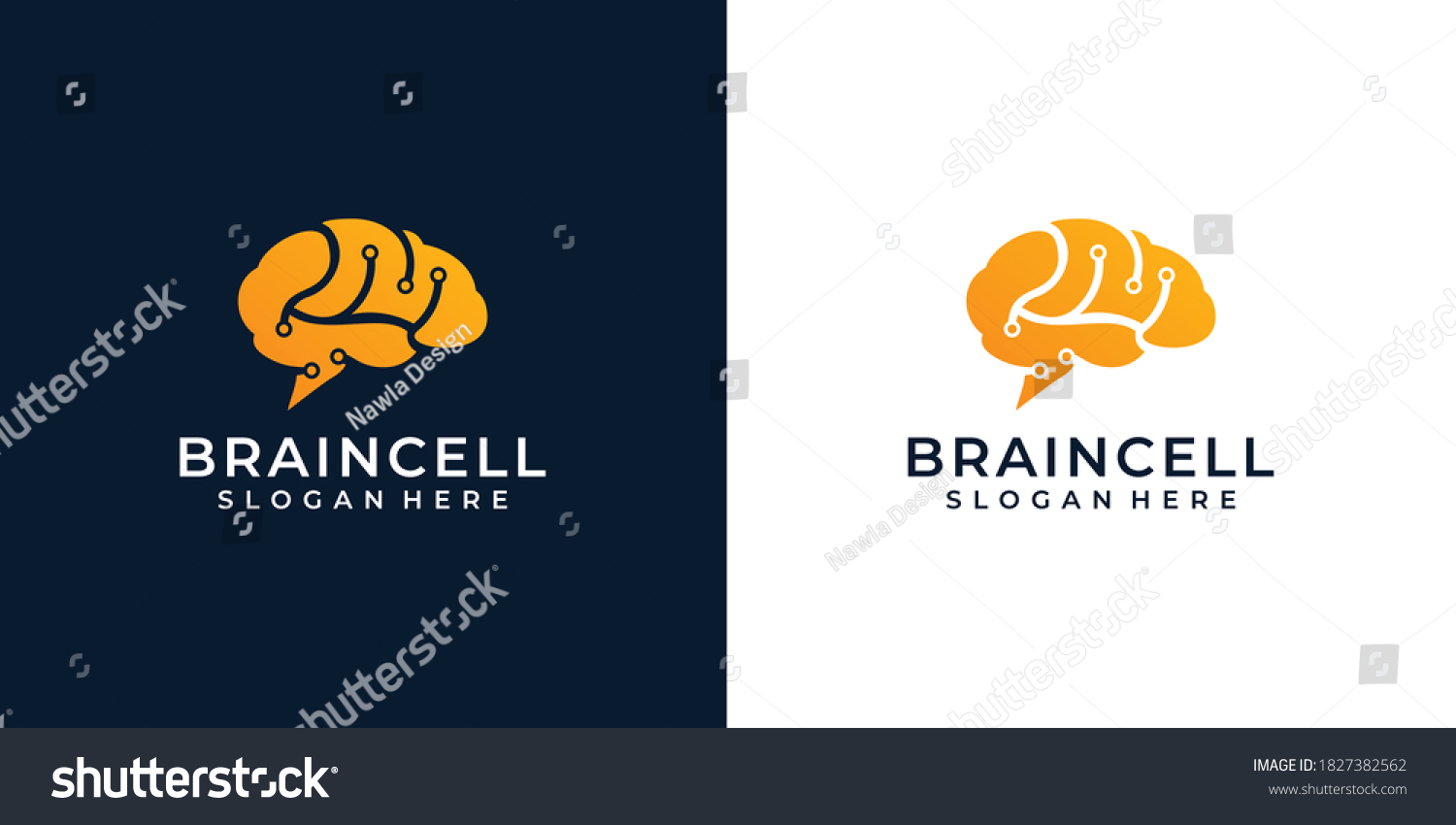 Brain Logo Illustration Vector Graphic Design Stock Vector (royalty 