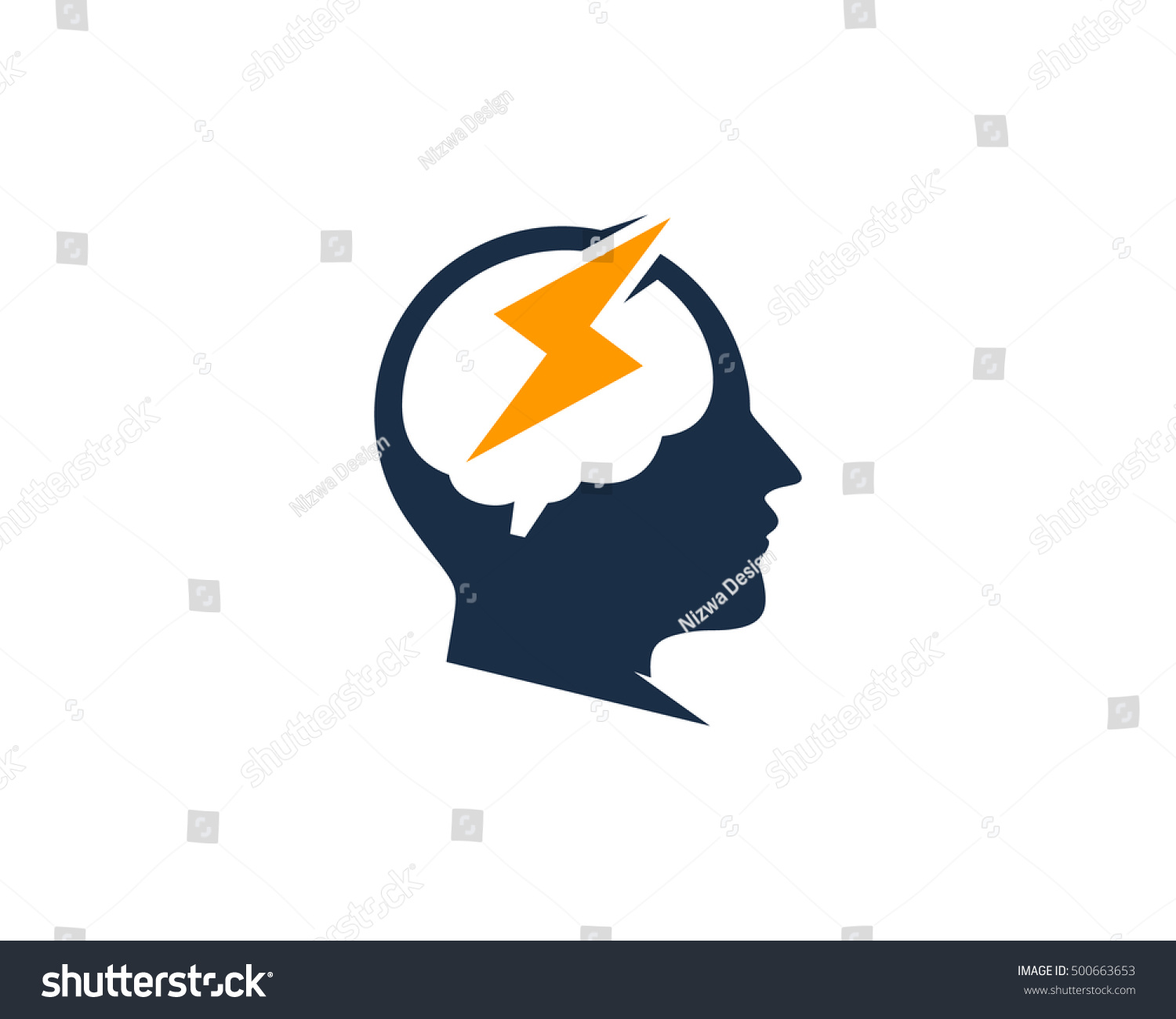 Brain Power Mind Energy Logo Design Stock Vector Royalty Free