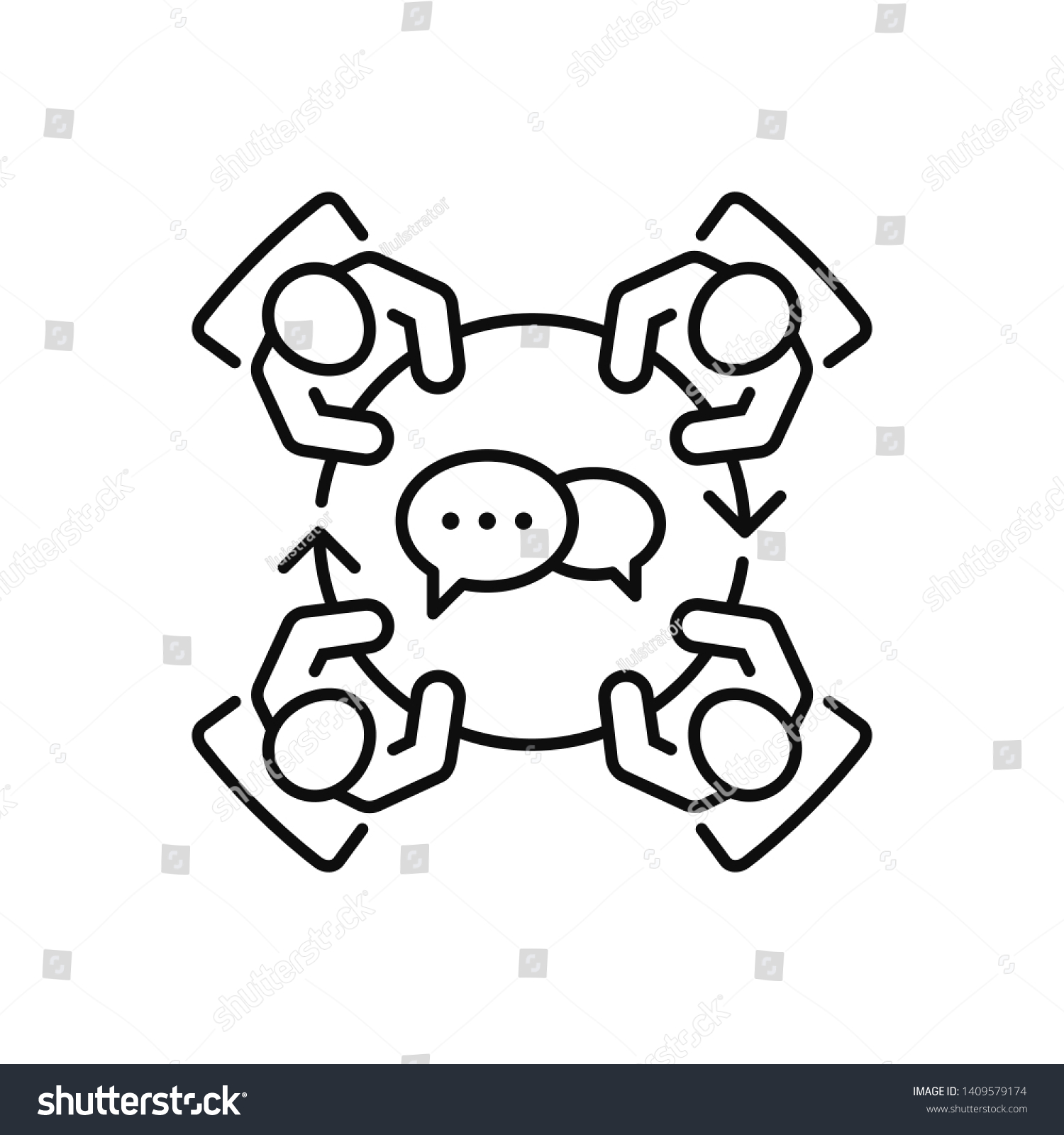 Brainstorming Feedback Vector Icon Business Meeting Stock Vector ...