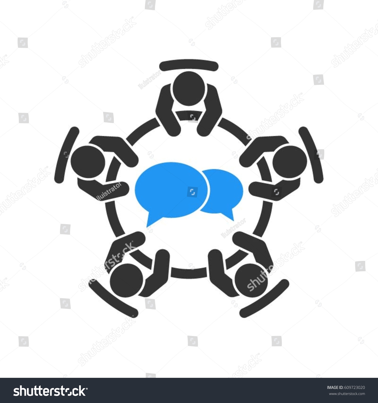 SVG of Brainstorming and teamwork icon. Business meeting. Debate team. Discussion group. People in conference room sitting around a table working together on new creative projects. svg