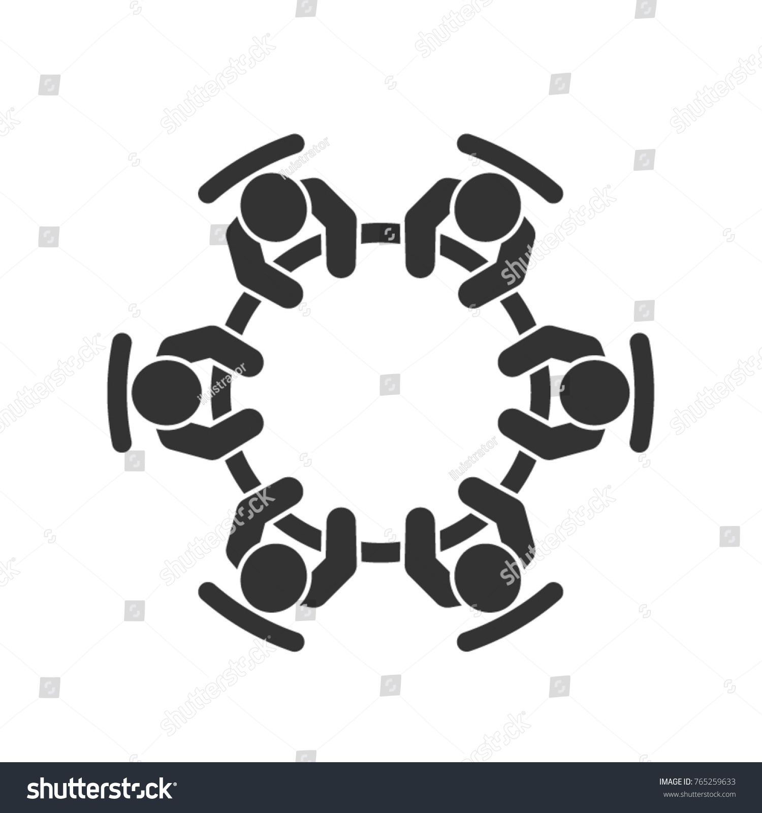 SVG of Brainstorming and teamwork icon. Business meeting. Debate team. Discussion group. People in conference room sitting around a table working together on new creative projects.  svg
