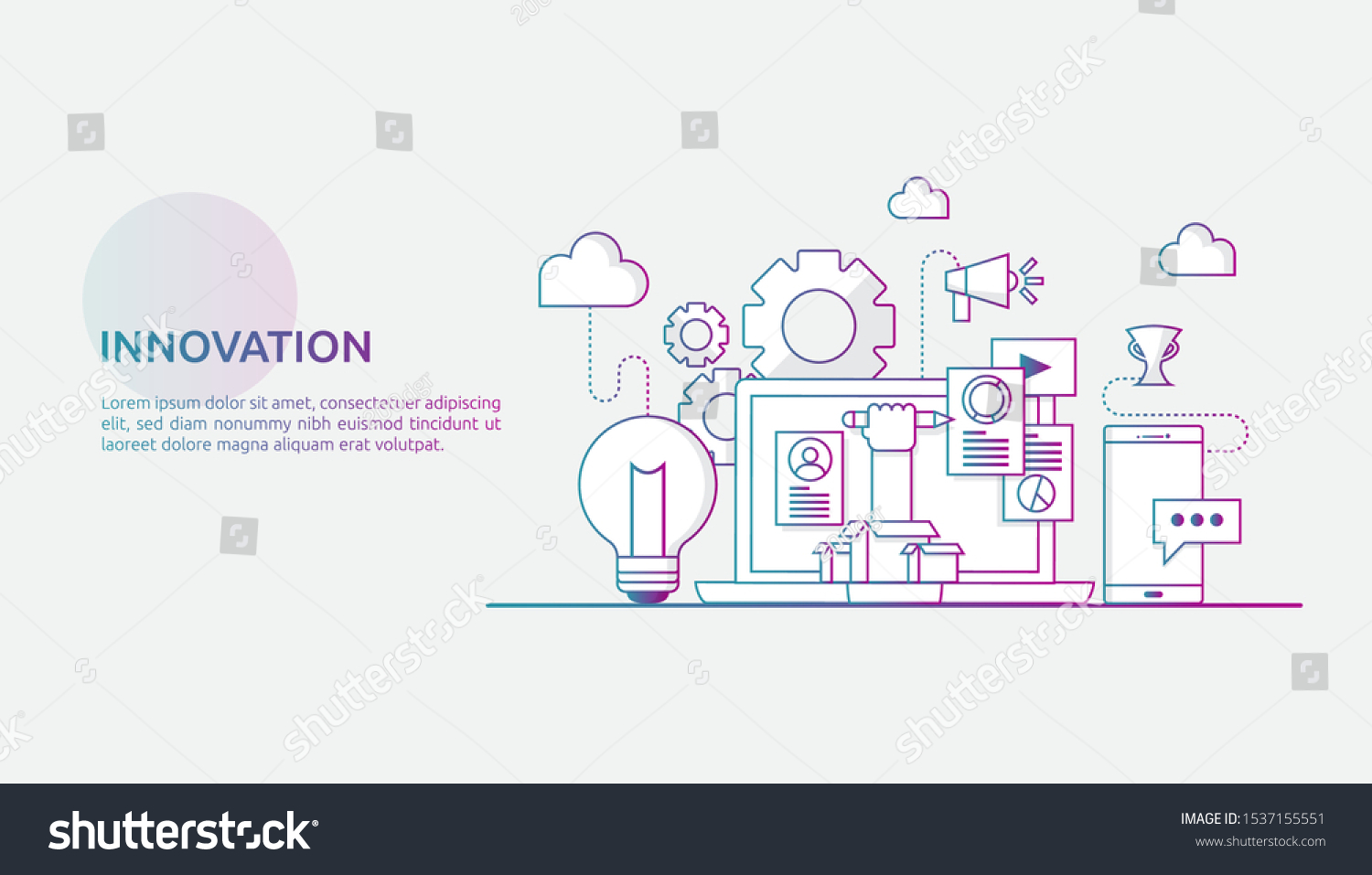 Brainstorming Innovation Idea Process Creative Thinking Stock Vector ...