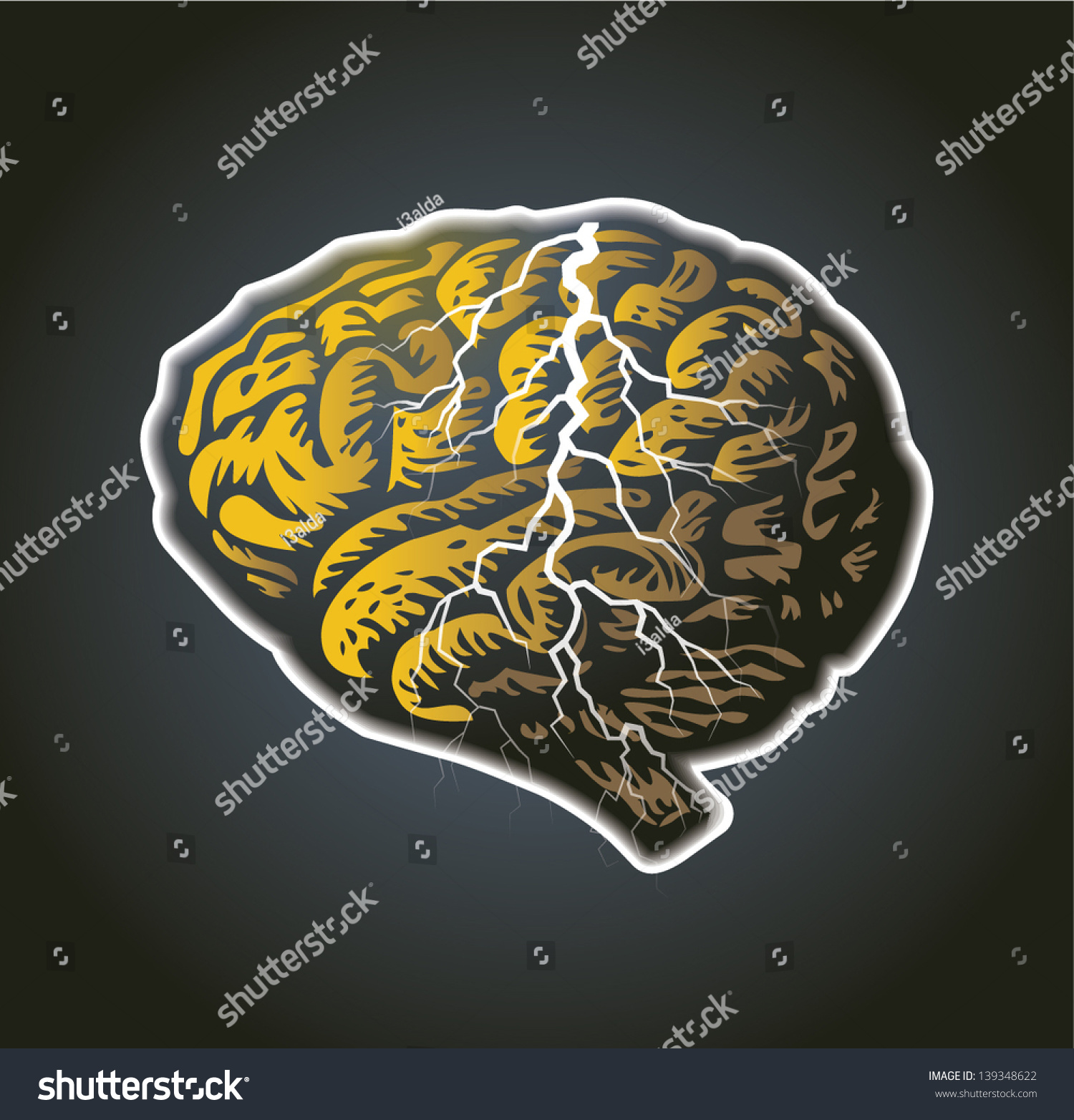 Brainstorming Lighting Human Brain Stock Vector Royalty Free