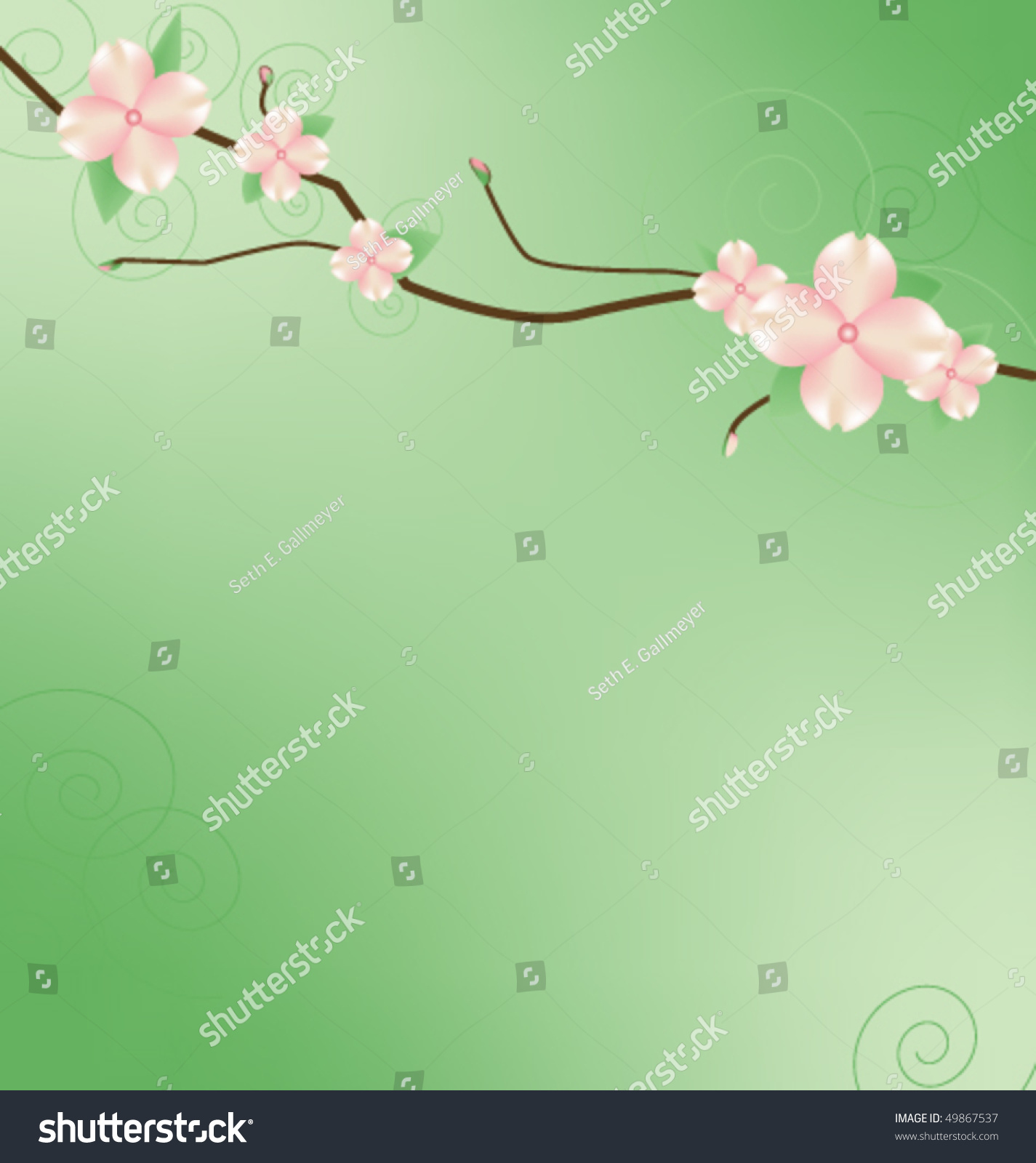 SVG of Branch with Dogwood looking blossoms. svg