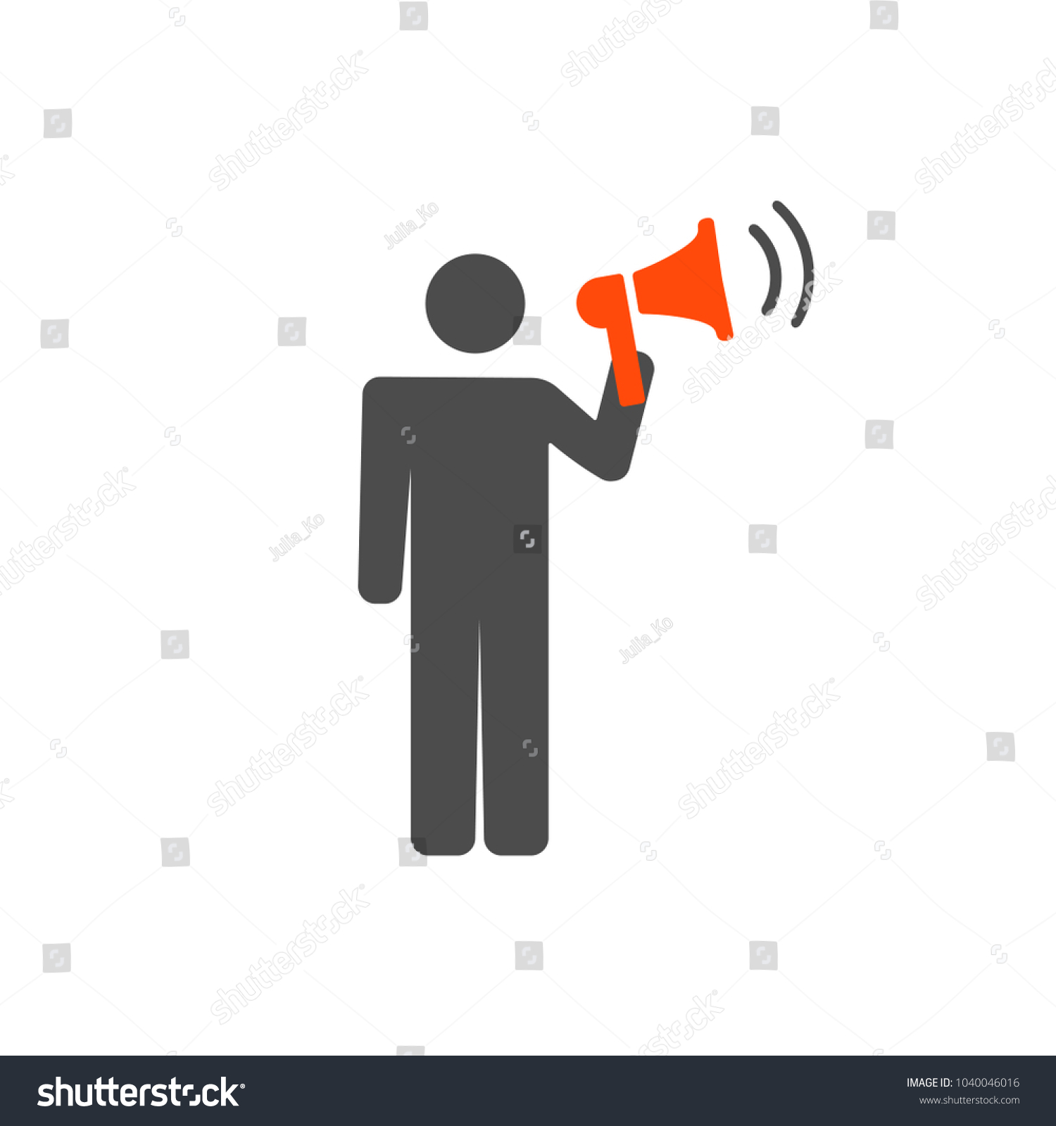 Brand Ambassador Icon W Megaphone Influencer Stock Vector Royalty Free