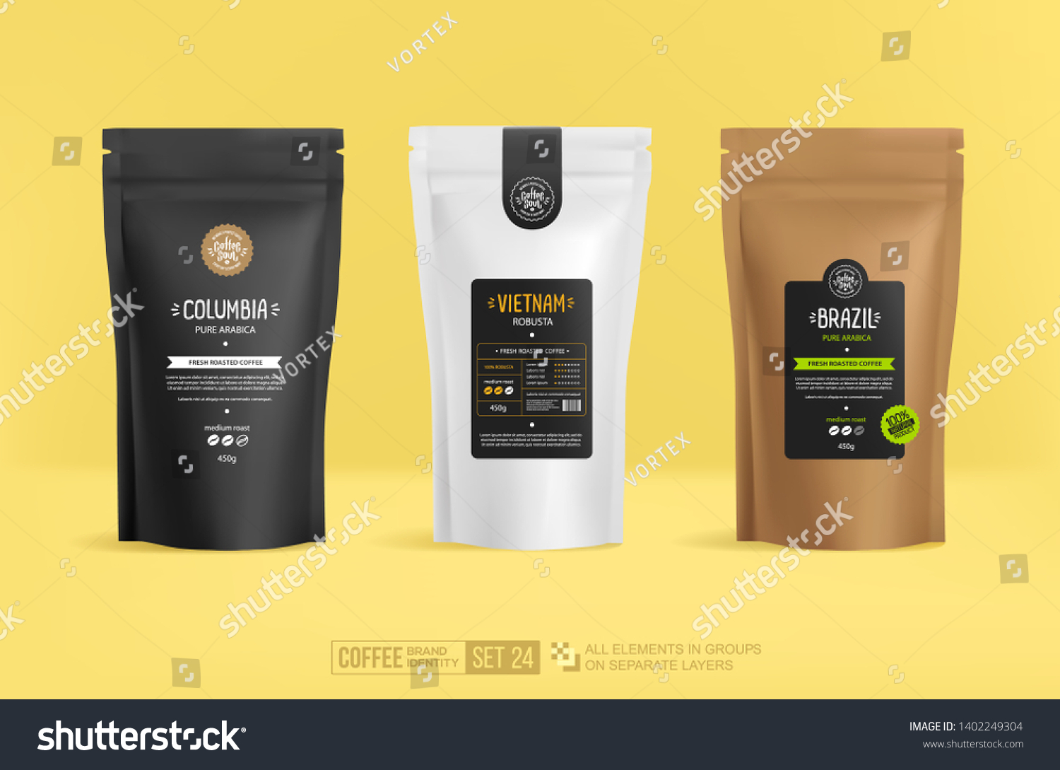 Download Branding Packaging Design Mockup Template Isolated Stock Vector Royalty Free 1402249304