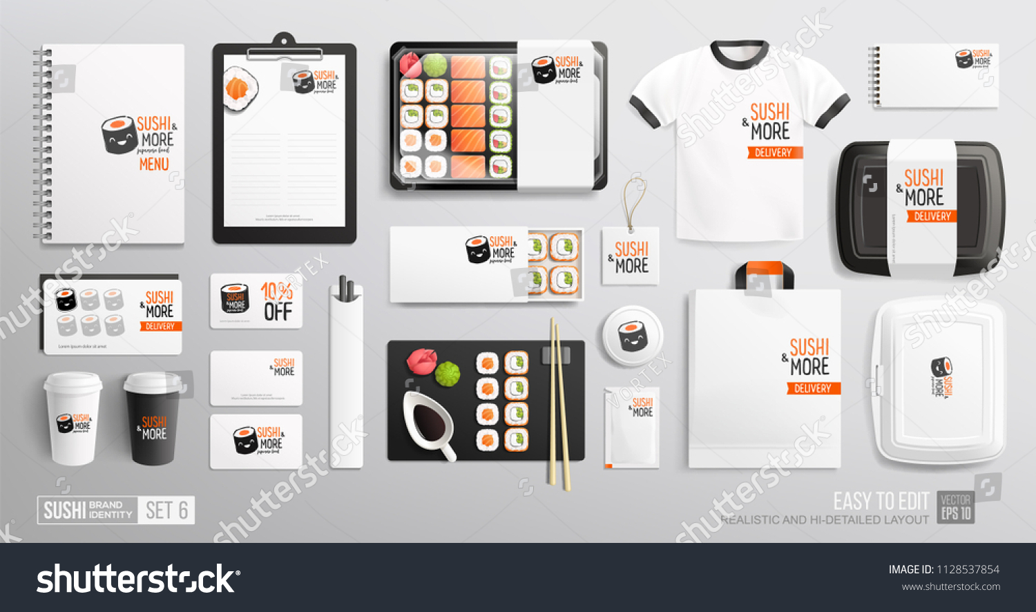 Download Branding Identity Mockup Set Sushi Bar Vector de stock (libre de regalías)1128537854; Shutterstock