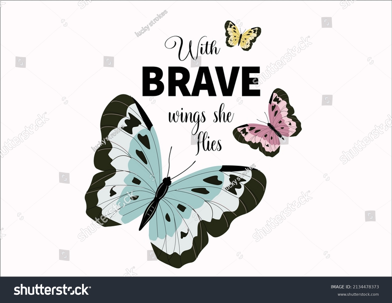 Brave Butterfly Hand Drawn Design Vector Stock Vector (Royalty Free ...