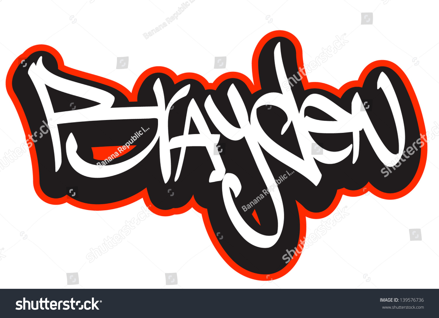 Brayden Graffiti Font Style Name Hiphop Stock Vector Royalty Free