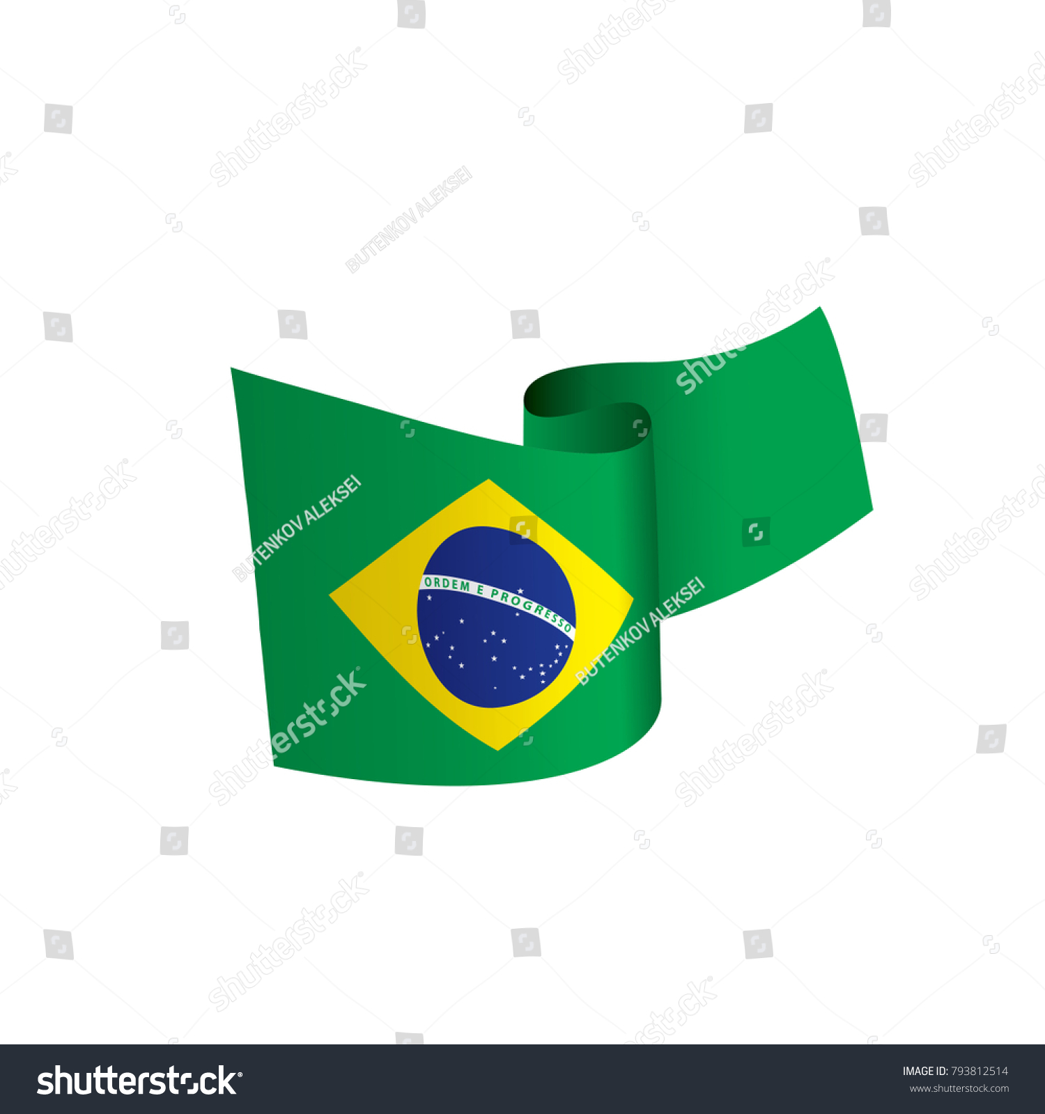 Brazil Flag Vector Illustration Stock Vector Royalty Free Shutterstock