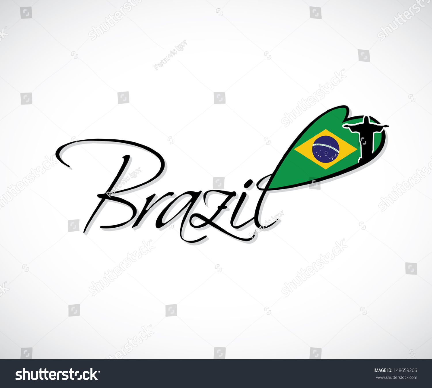 SVG of Brazil lettering - vector illustration svg