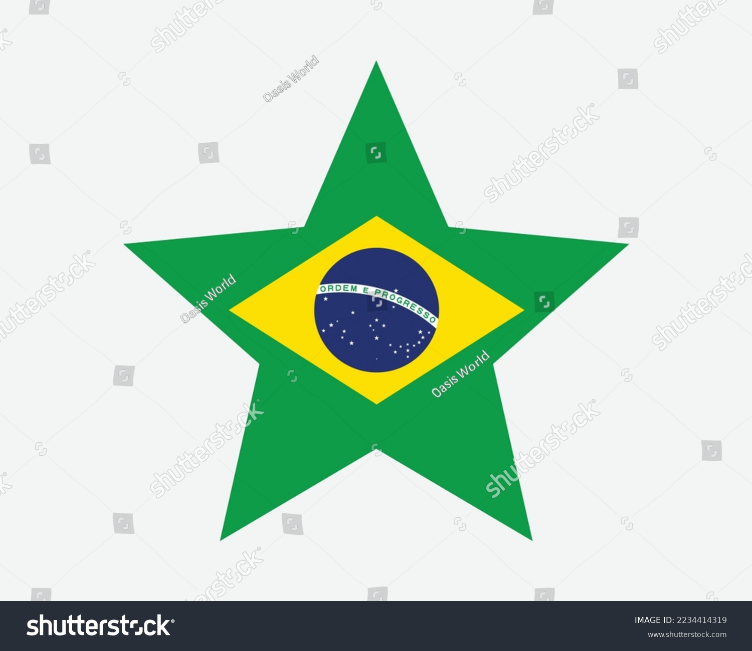 SVG of Brazil Star Flag. Brazilian Star Shape Flag. Brasil Country National Banner Icon Symbol Vector 2D Flat Artwork Graphic Illustration svg