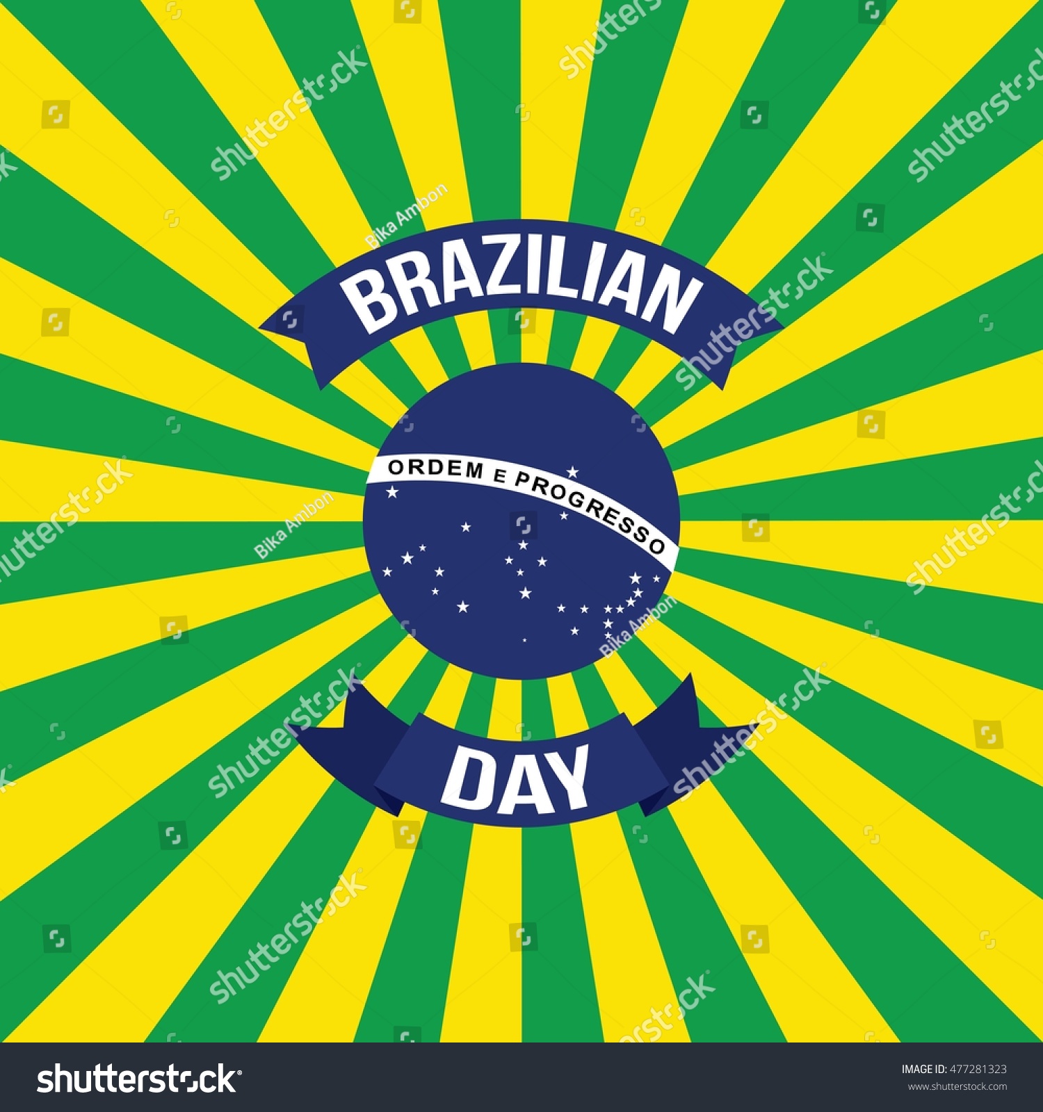 Brazilian Day Logo Design Template Vector vetor stock (livre de