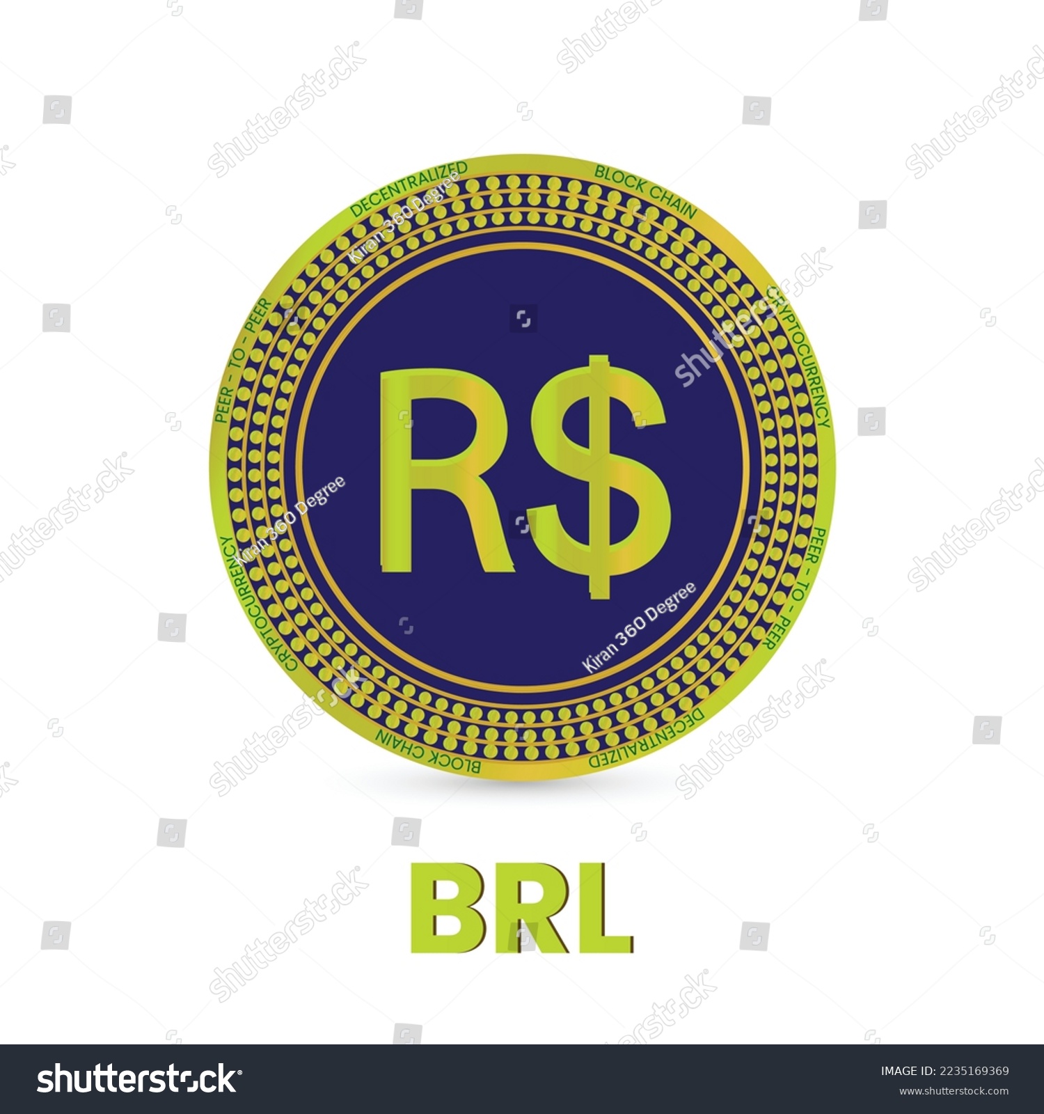 SVG of Brazilian Real currency logo and symbol vector. Golden BRL or Brazilian real coin. svg