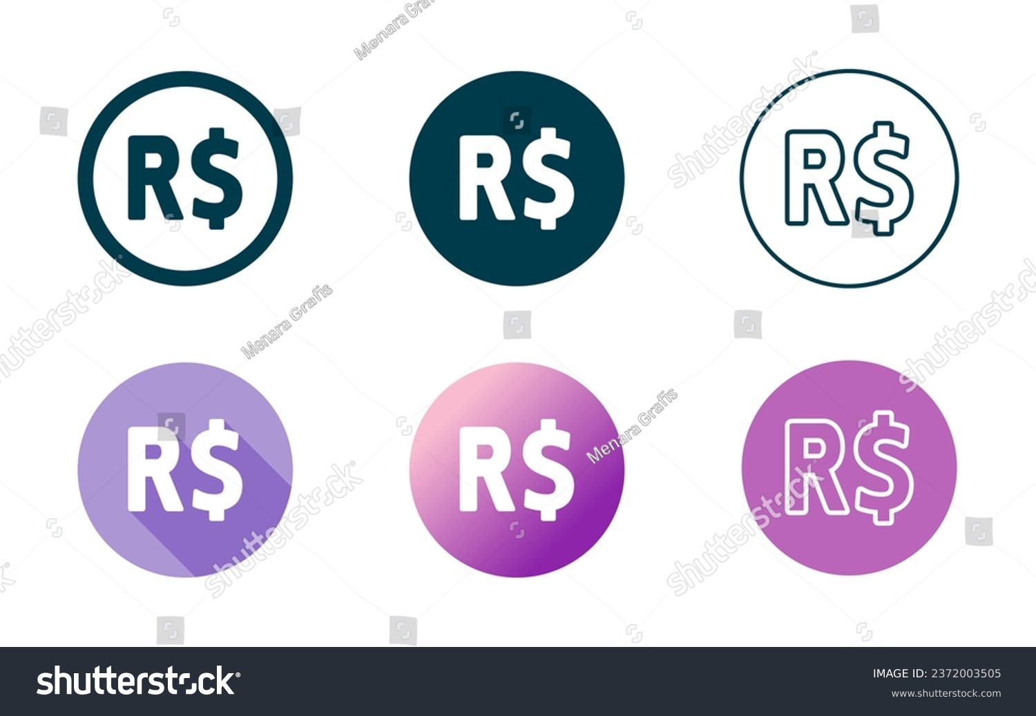 SVG of Brazilian Real Currency Symbol Icon Set svg