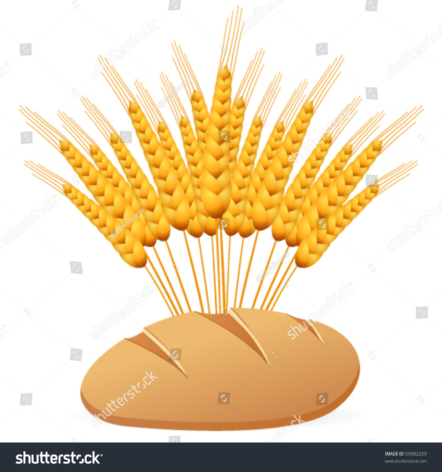 Bread And Wheat - Vector Illustration - 59982259 : Shutterstock