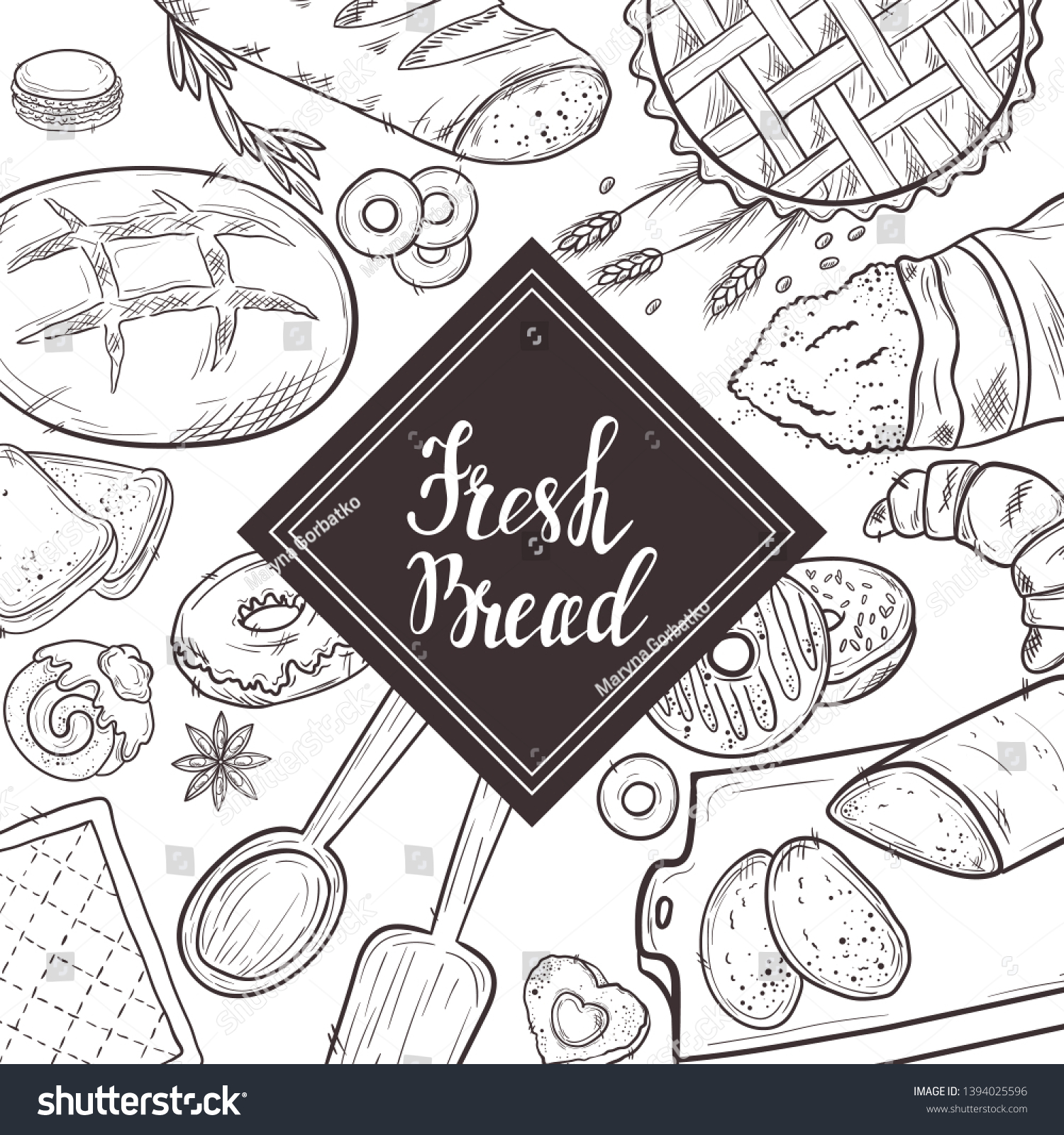 Bread Hand Drawn Set Illustration Vintage Stock Vector (Royalty Free ...