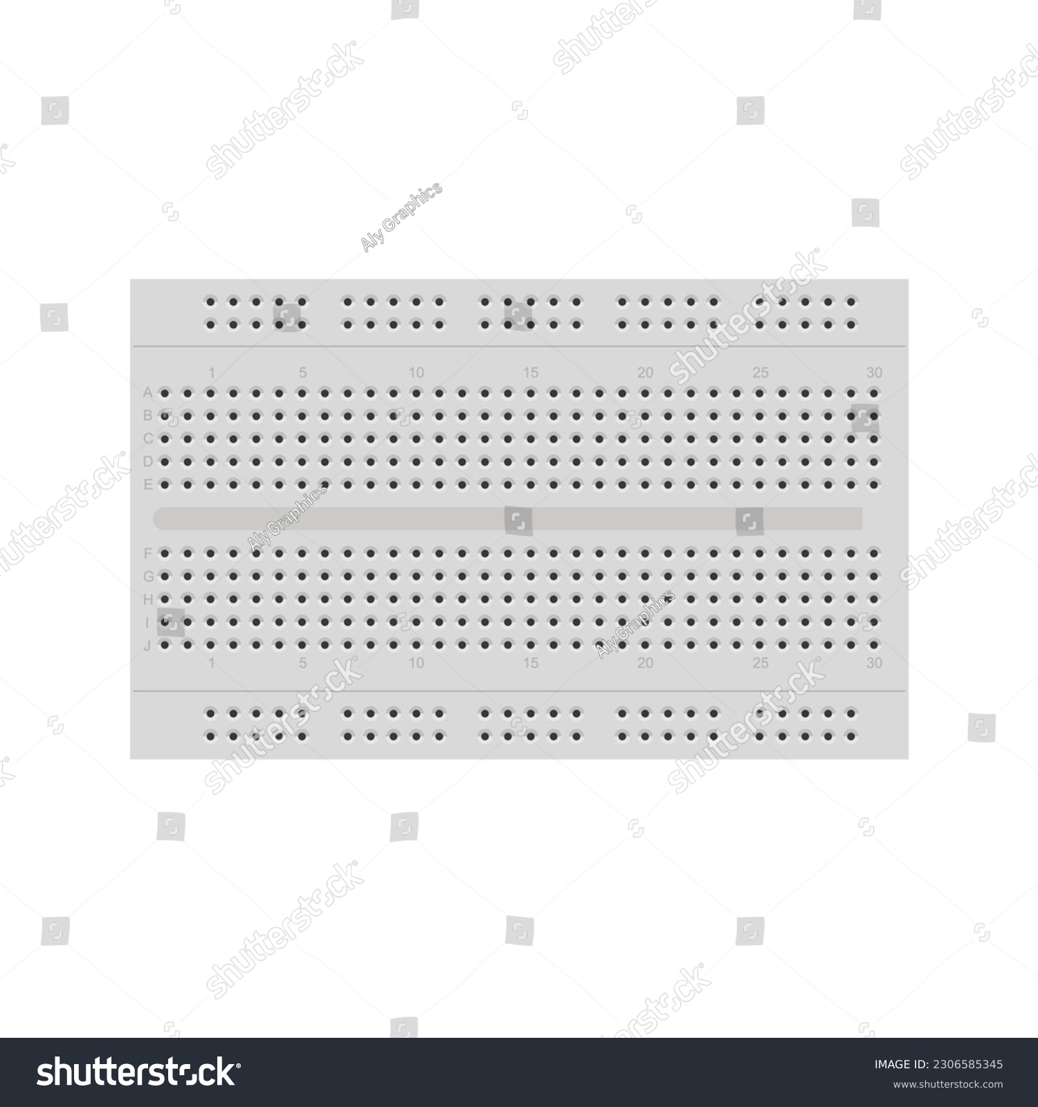 SVG of Breadboard vector illustration, offering graphic designers a visual representation of a standard breadboard, commonly used for prototyping svg