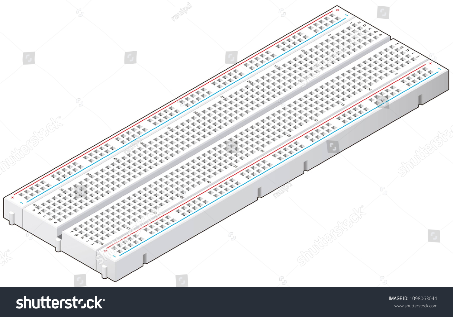 SVG of Breadboard White 800 points Isometric View svg