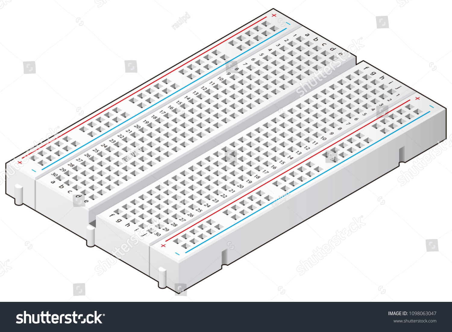 SVG of Breadboard White 400 points Isometric View svg