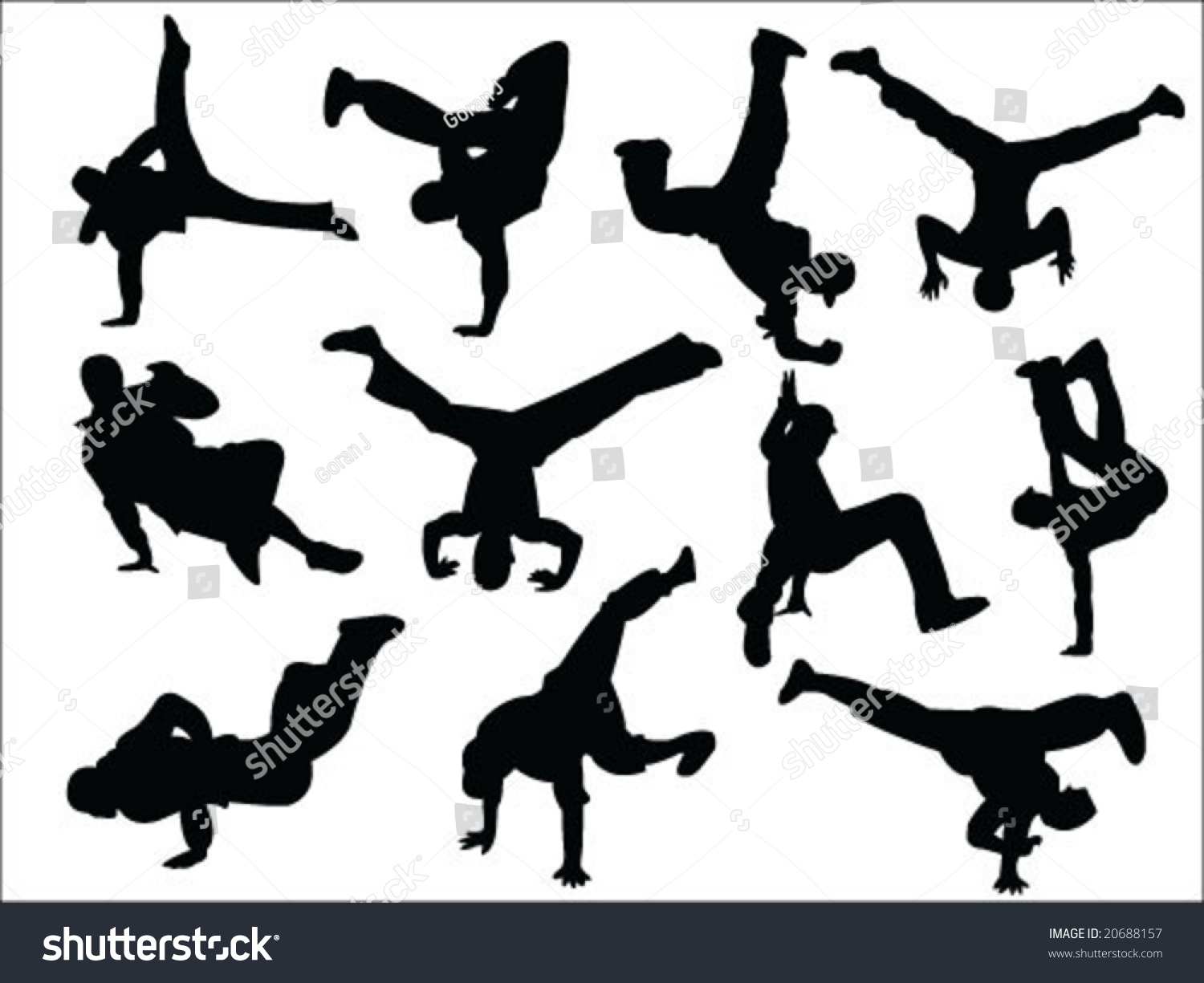 SVG of break dance silhouette collection vector svg