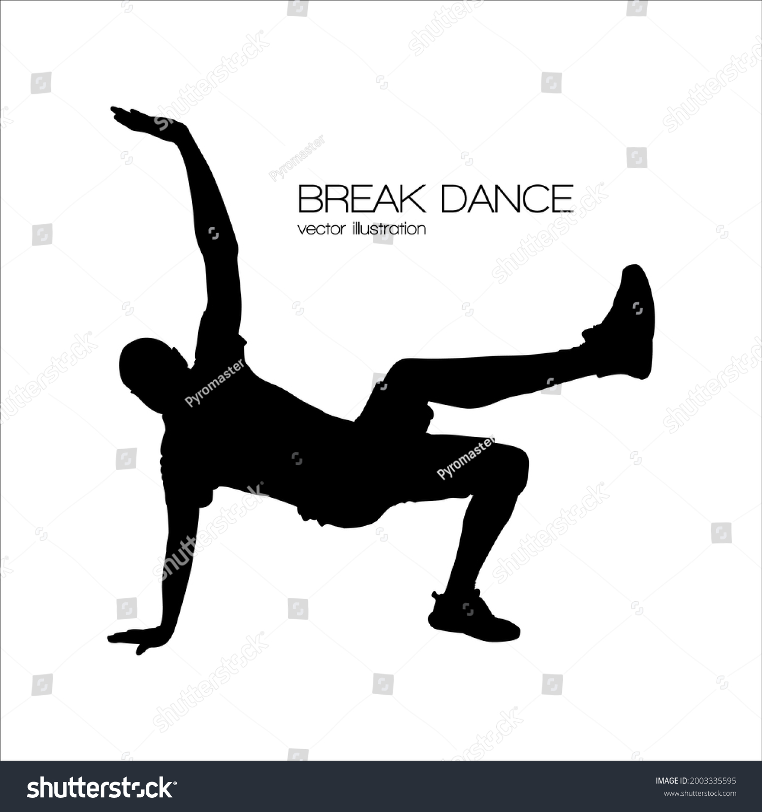 SVG of break dancer bboy silhouette isolated vector illustration svg