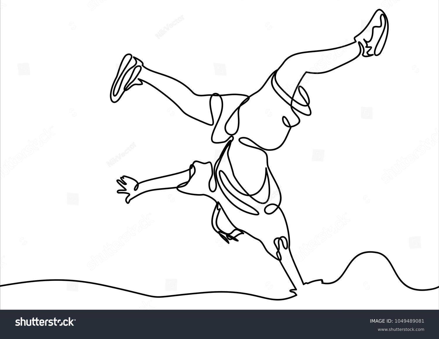 Break Dancercontinuous Line Drawing Stock Vector (Royalty Free) 1049489081