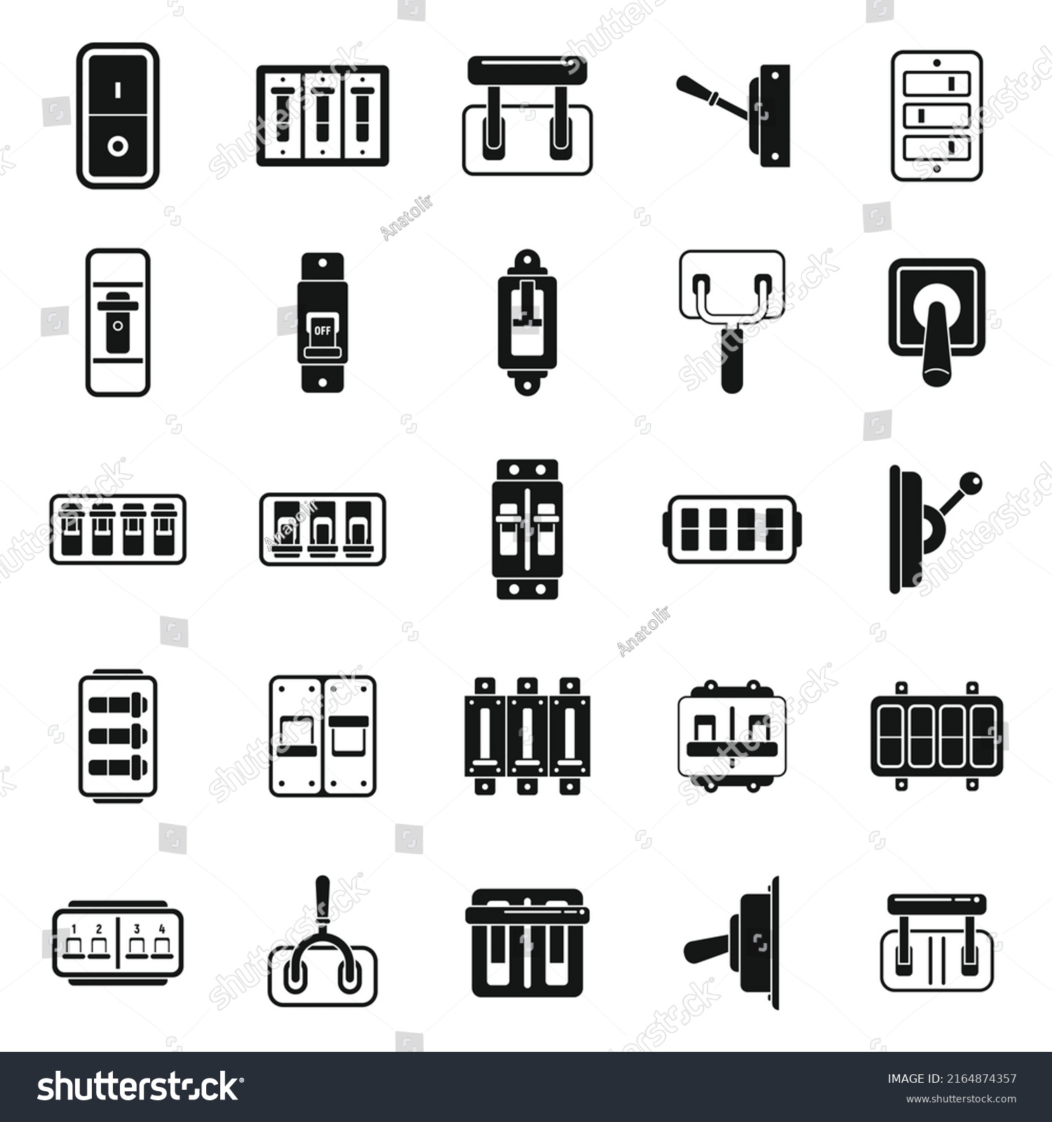SVG of Breaker switch icons set simple vector. Cable chopper. Circuit switch svg
