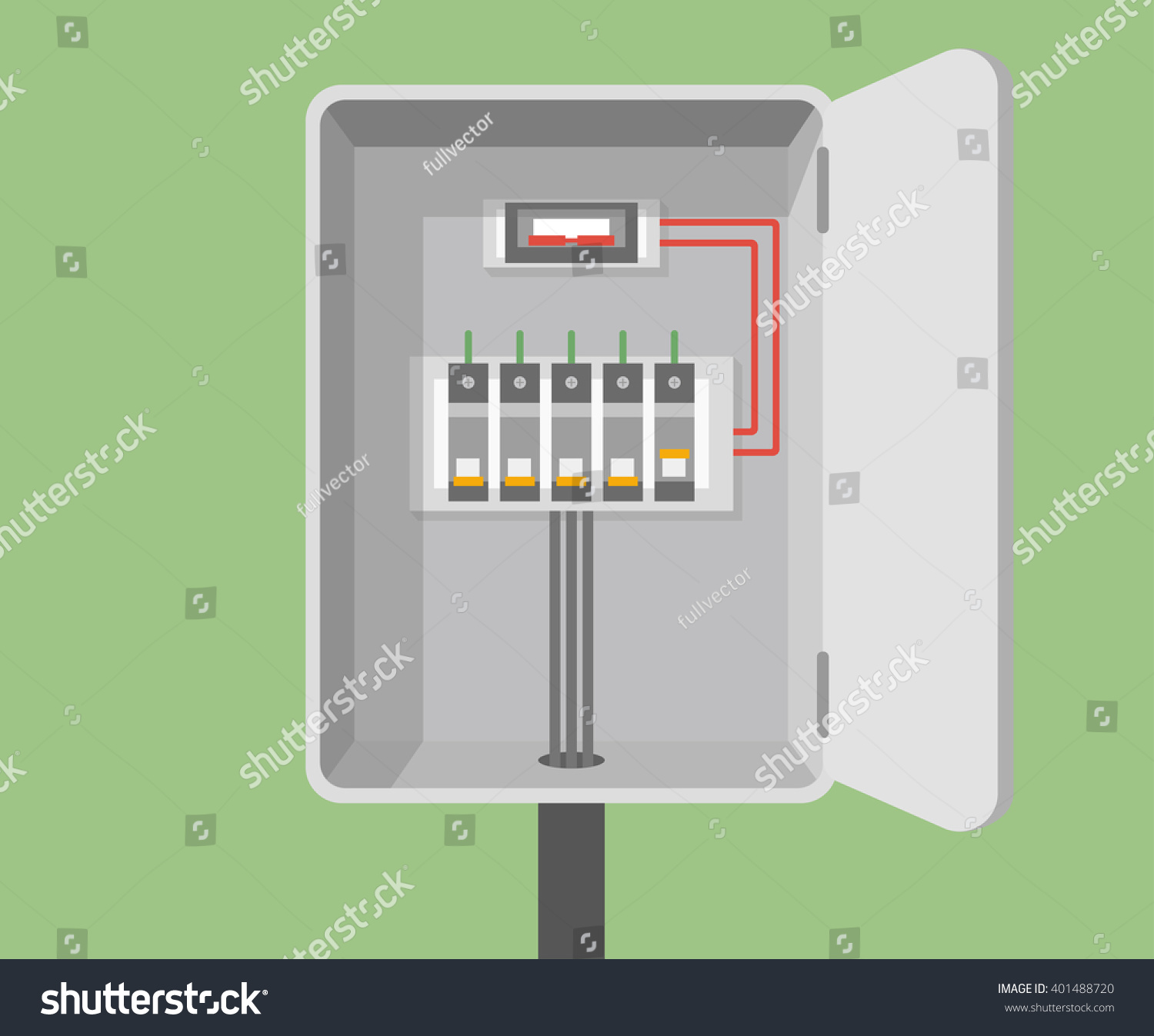 SVG of Breakers vector flat, Circuit breakers, electrical panel, switch with wires svg