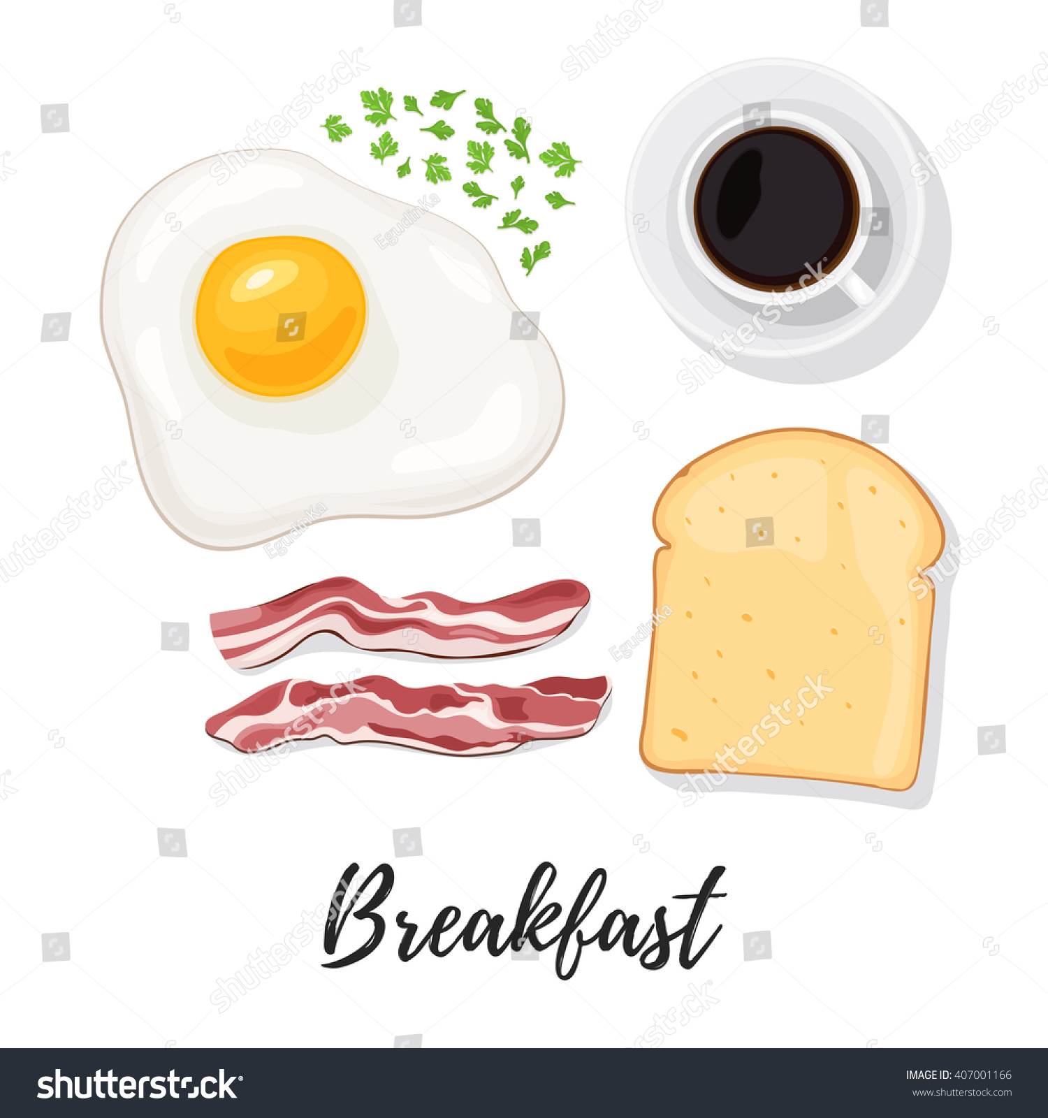 Breakfast Food Egg Scrambled Eggs Bacon Stock Vector Royalty Free