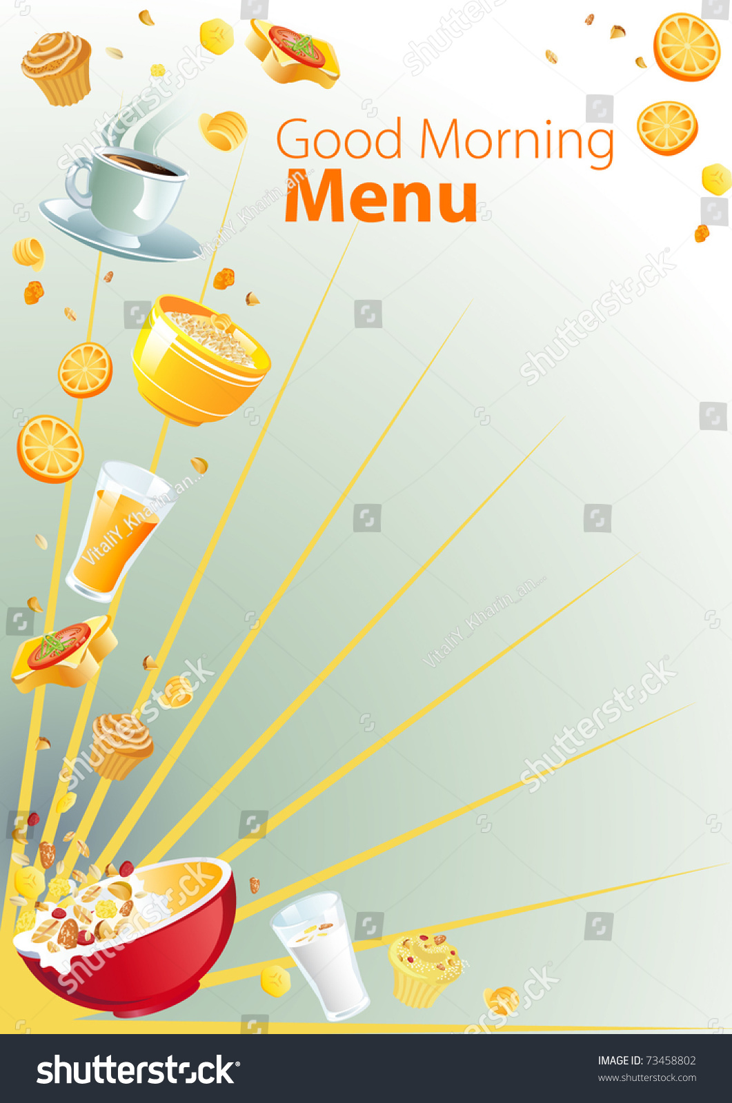 Breakfast Menu Background Template Stock Vector 73458802 Shutterstock