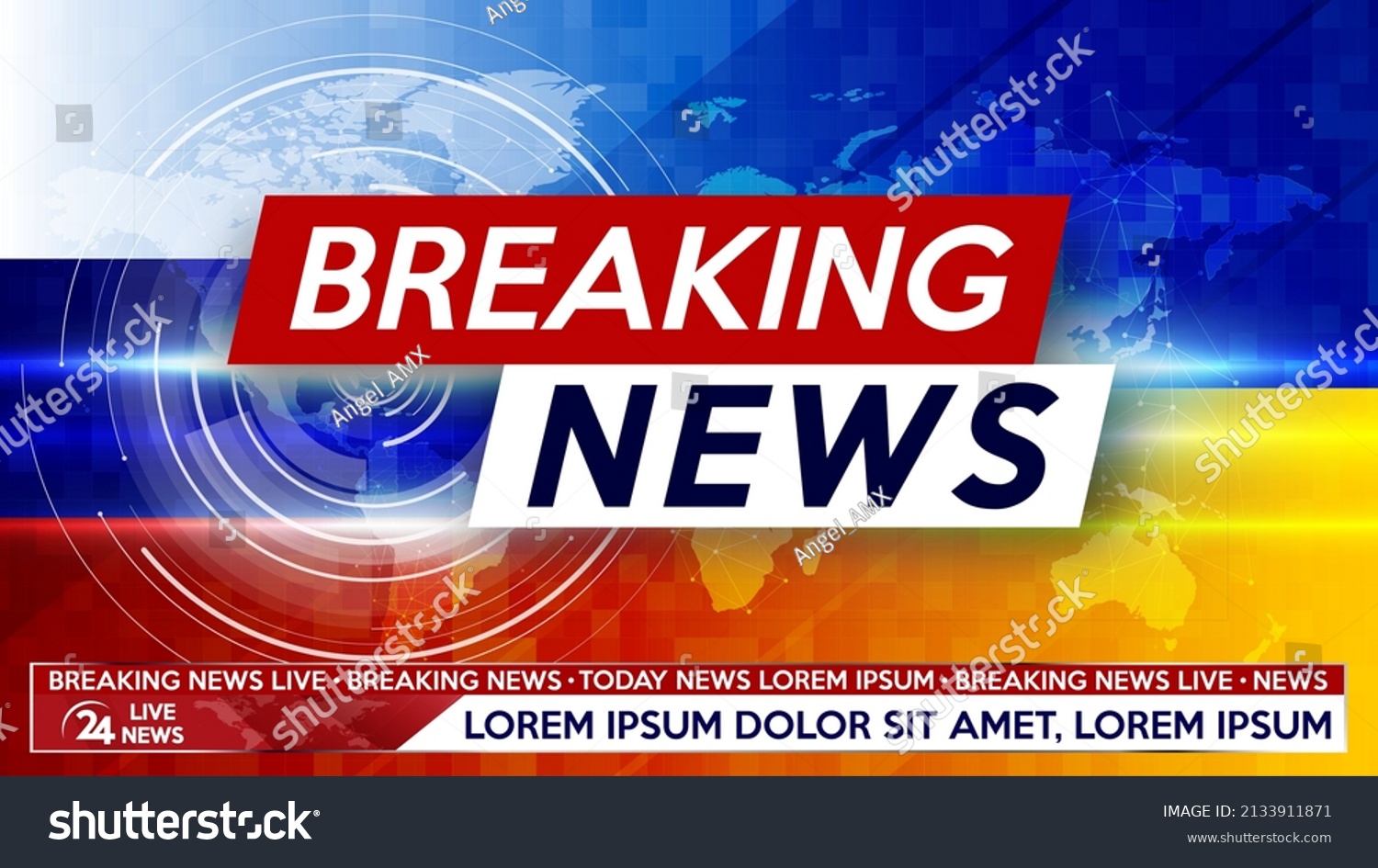 Breaking News Live On World Map Stock Vector (Royalty Free) 2133911871 ...