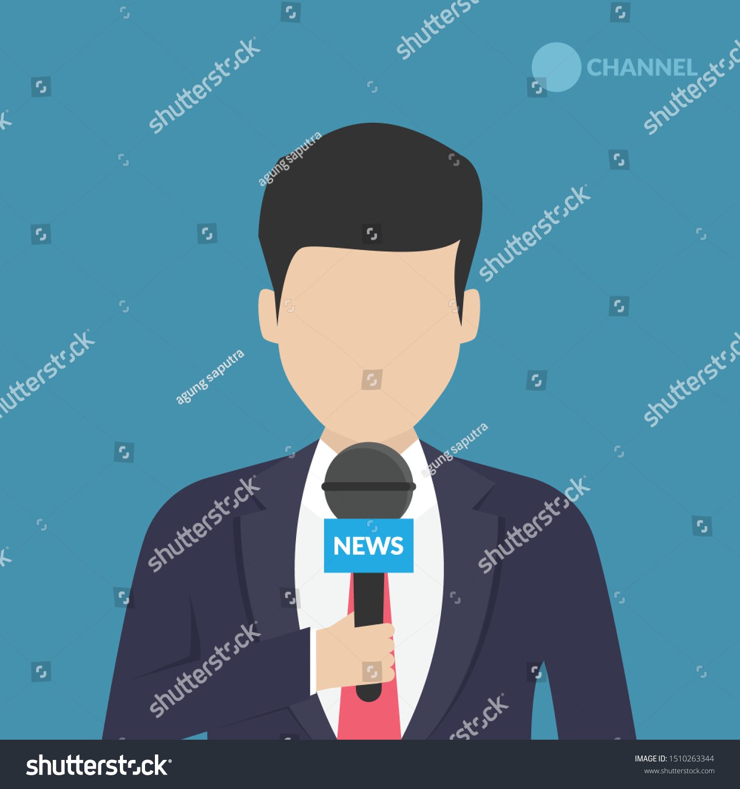 Breaking News News Anchor Male Reports Stock Vector (Royalty Free ...