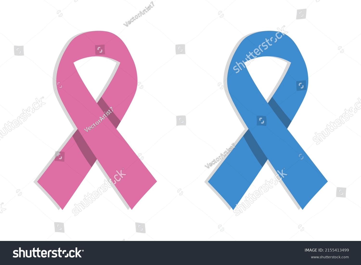 Breast Prostate Cancer Awareness Ribbons Vector Stock Vector Royalty 2646