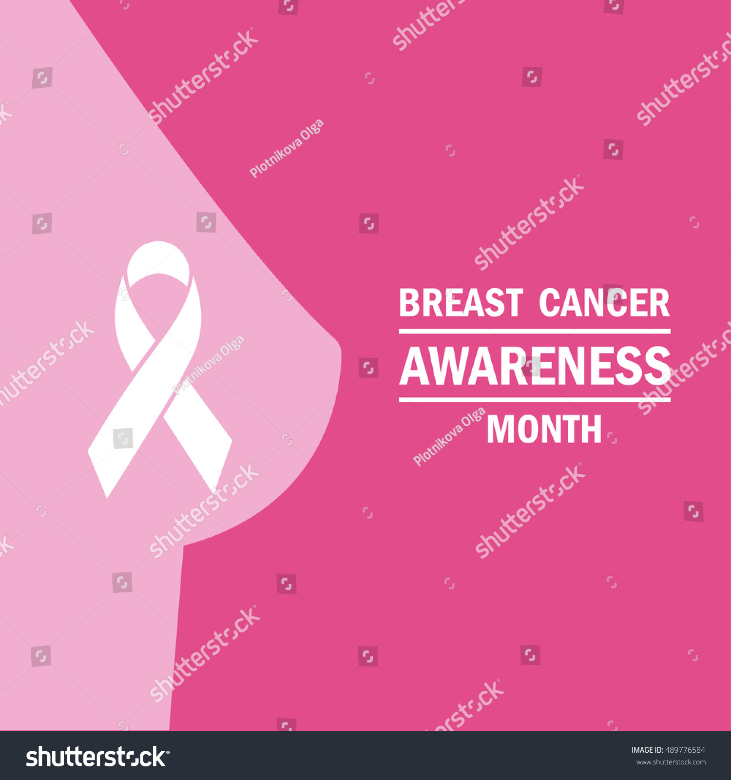 Breast Cancer Awareness Month Poster Silhouette Stock Vector Royalty Free 489776584