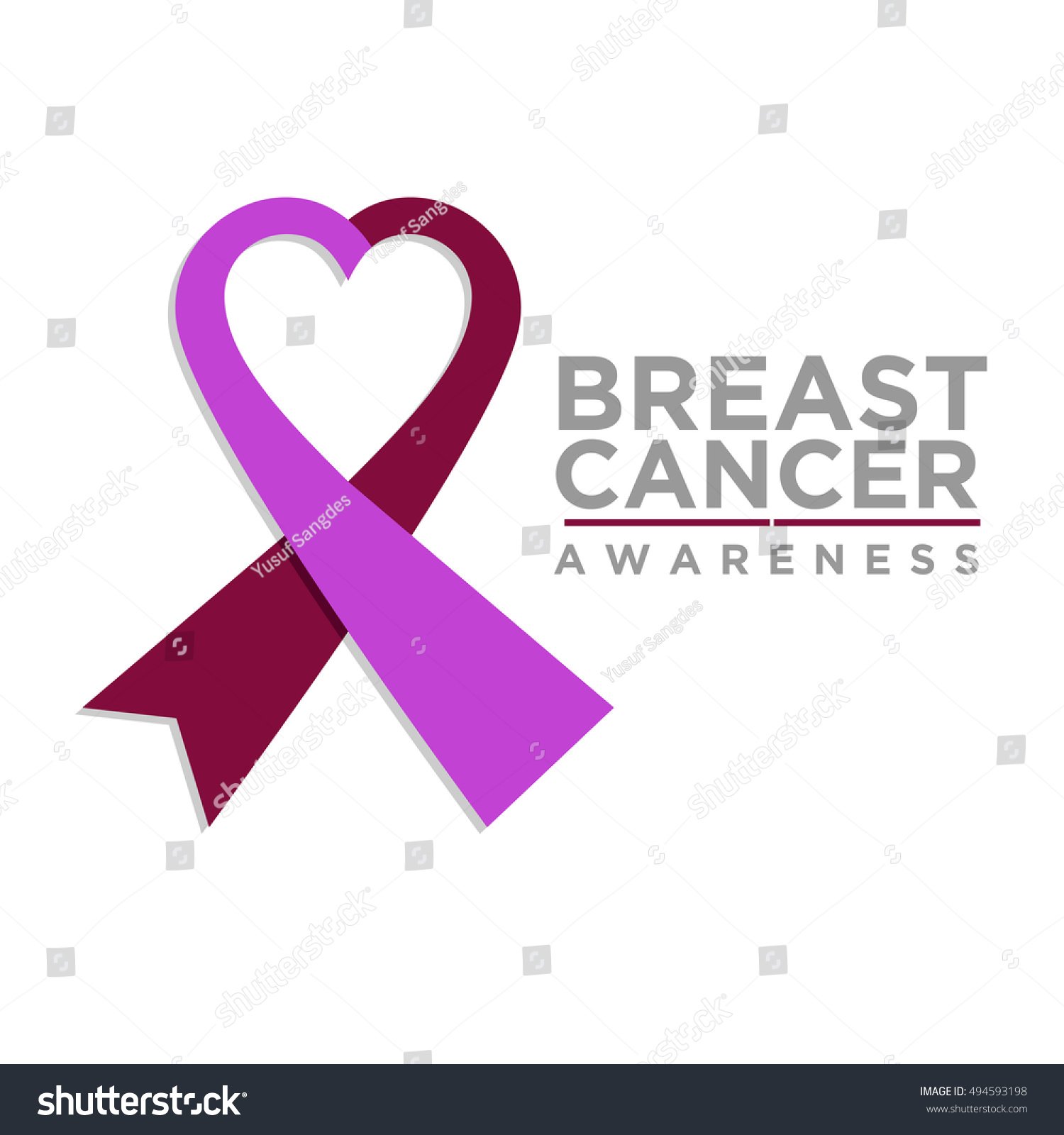 Breast Cancer Awareness Purple Ribbon World Stock Vector 494593198  Shutterstock