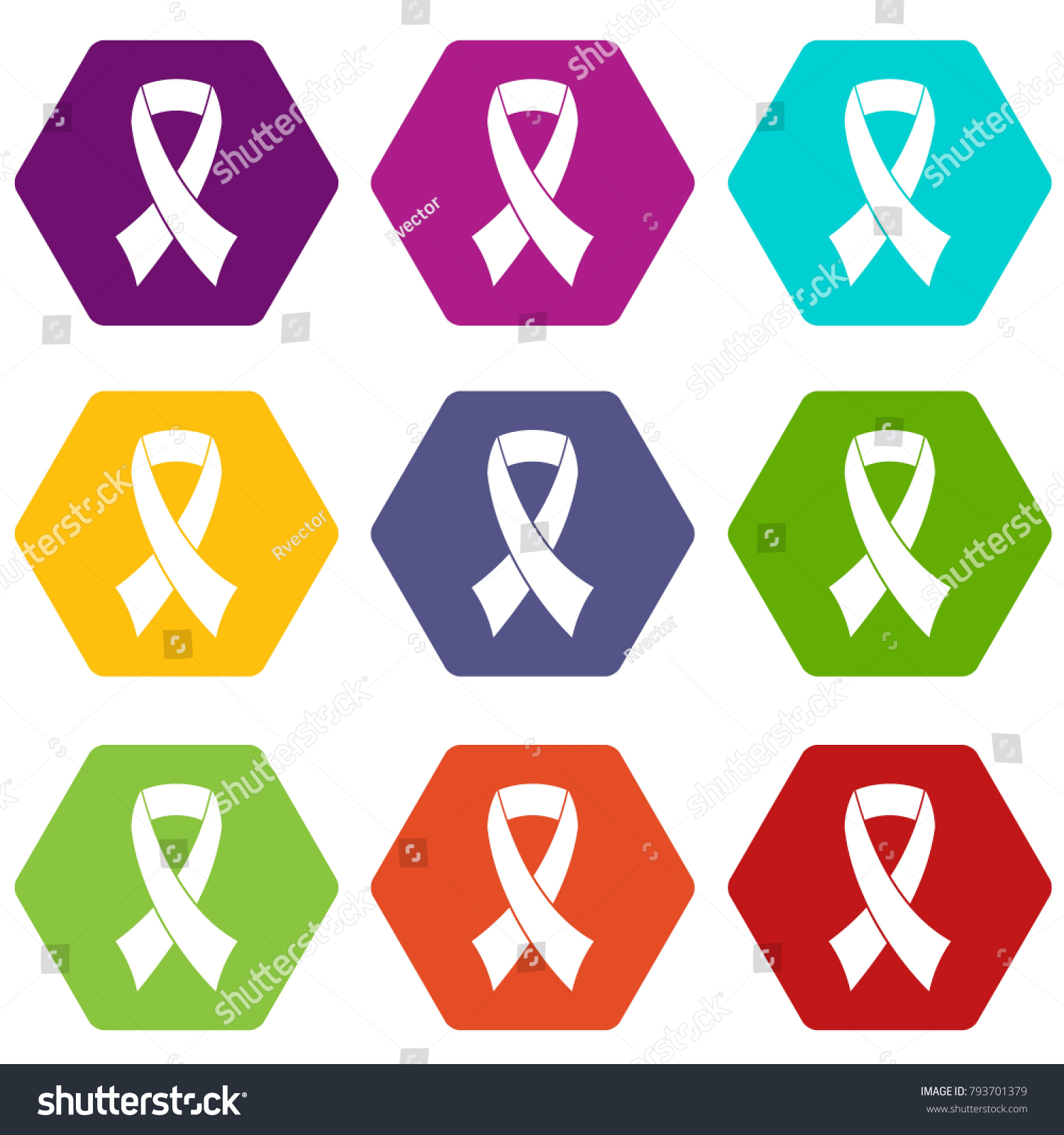 Breast Cancer Awareness Ribbon Icon Set Stock Vector Royalty Free 793701379 Shutterstock 4243