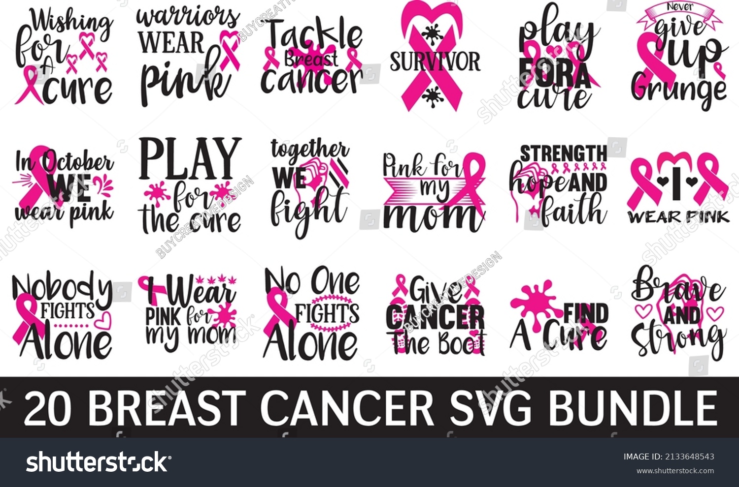 SVG of Breast Cancer Svg Bundle,Big Breast Cancer SVG Bundle,Faith Over Fear Svg,Cricut Silhouette svg