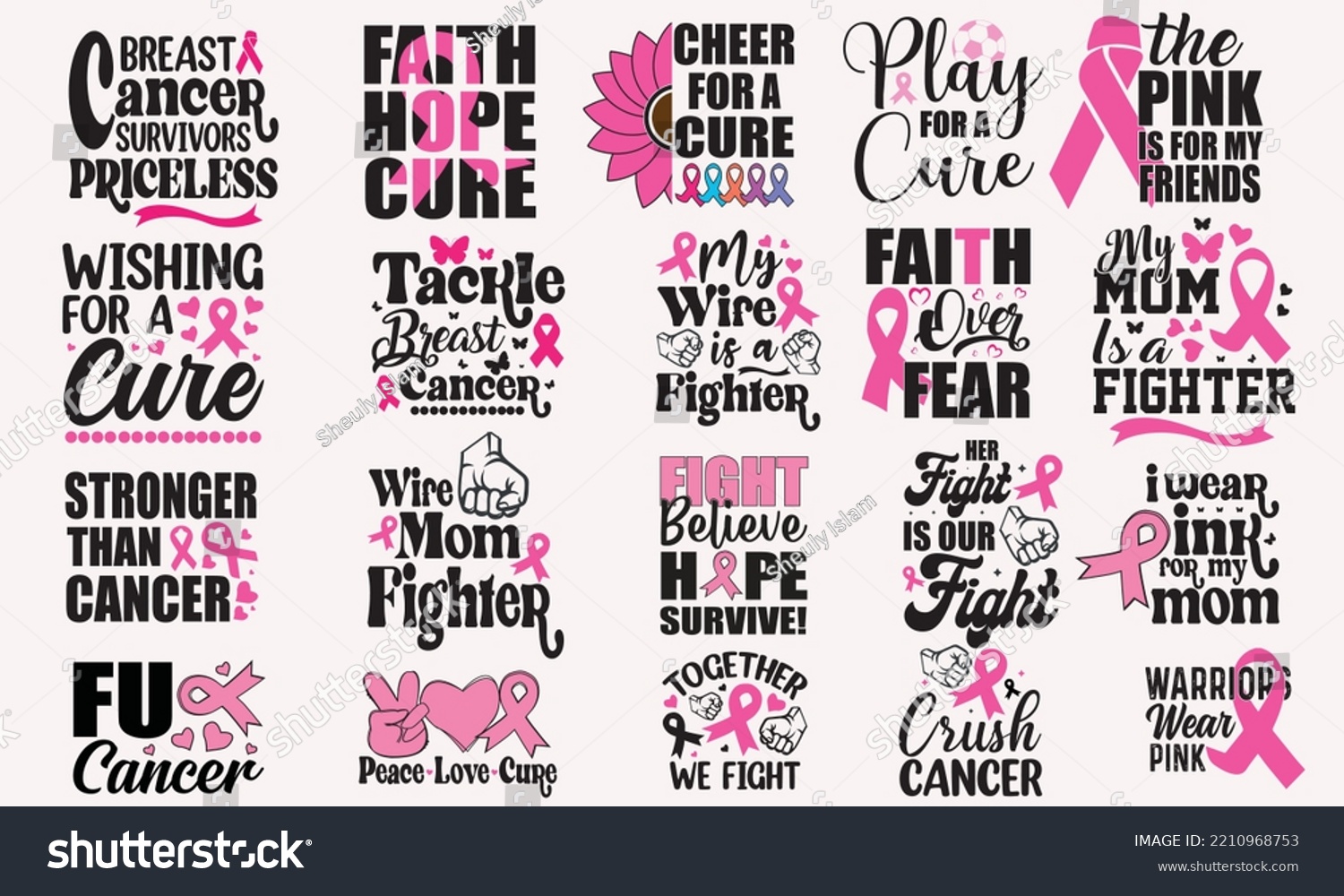 SVG of Breast Cancer Svg T-Shirt Design Bundle svg