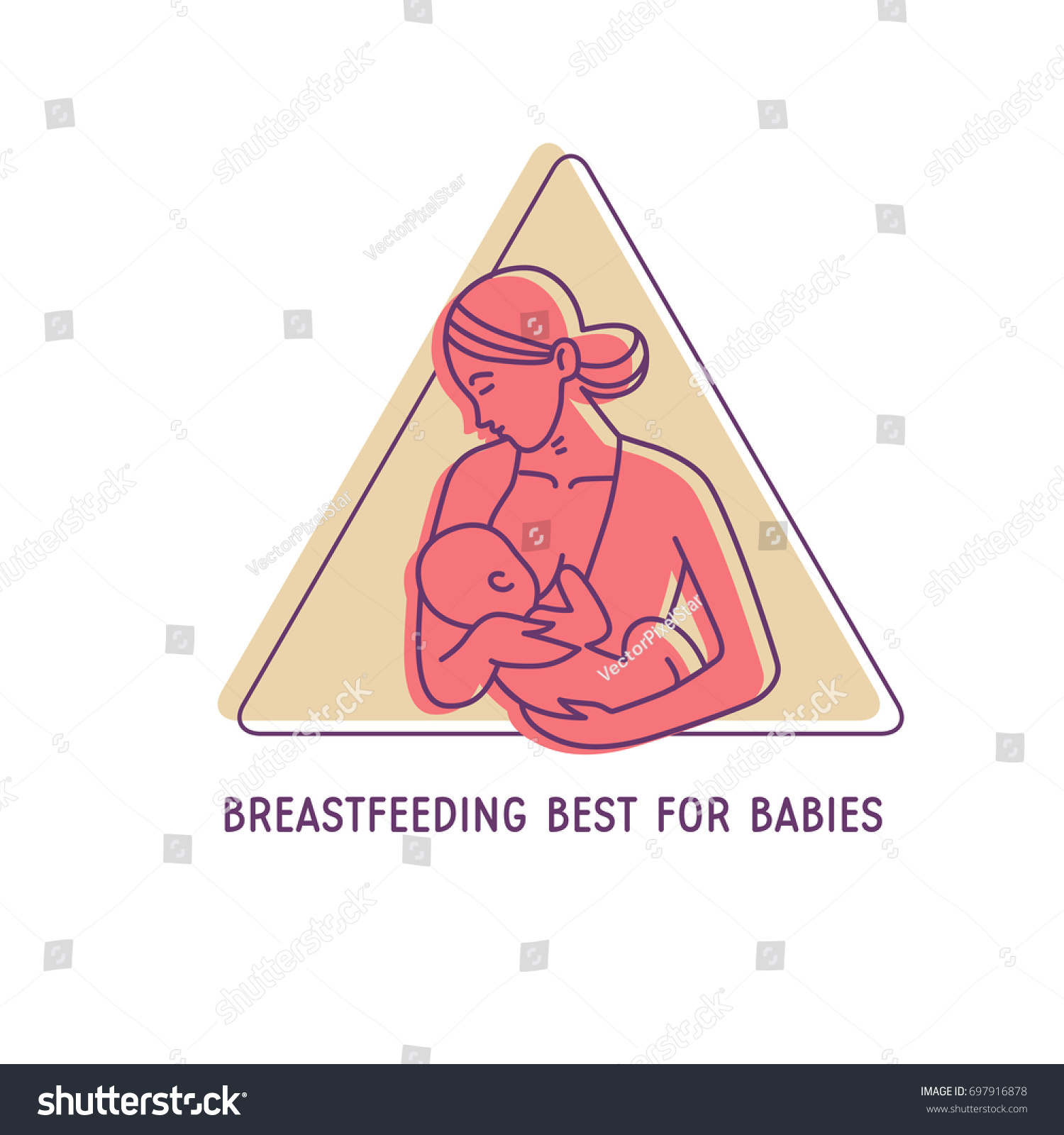 Breastfeeding Icon Mother Baby Isolated Vector Stock Vector (Royalty ...