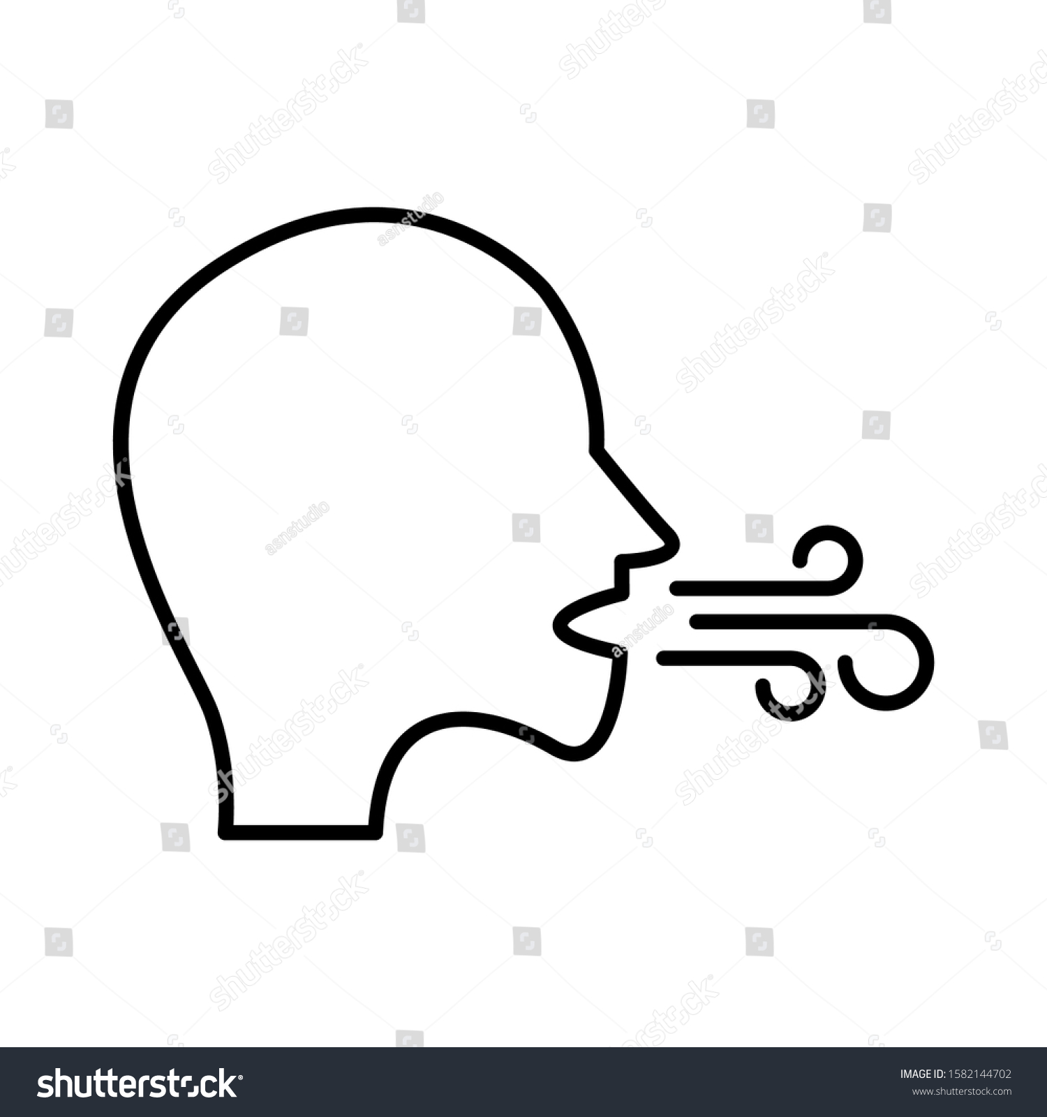 Breath Icon Design Bad Breath Icon Stock Vector Royalty Free 1582144702