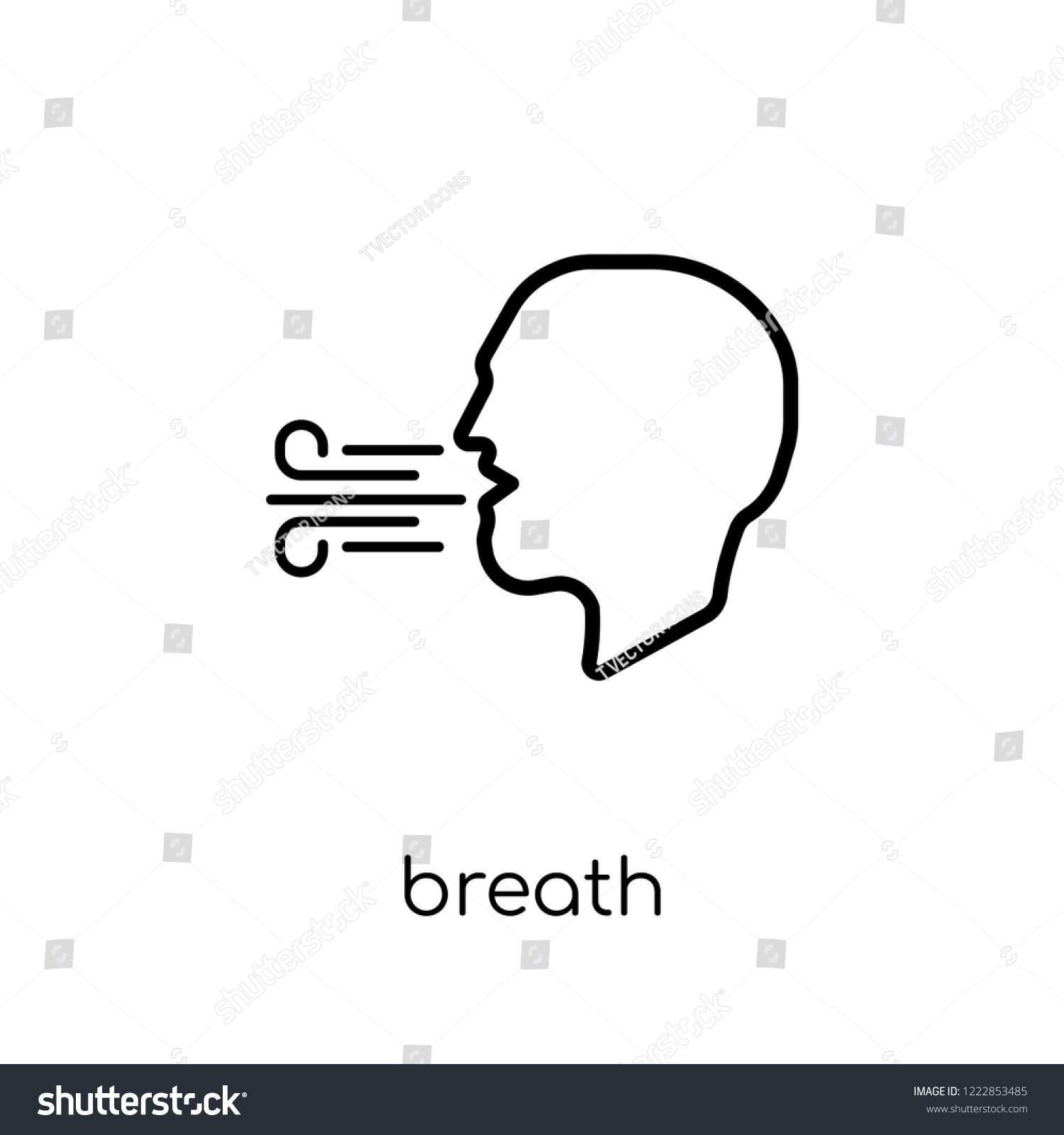 Breath Icon Trendy Modern Flat Linear Stock Vector (Royalty Free ...